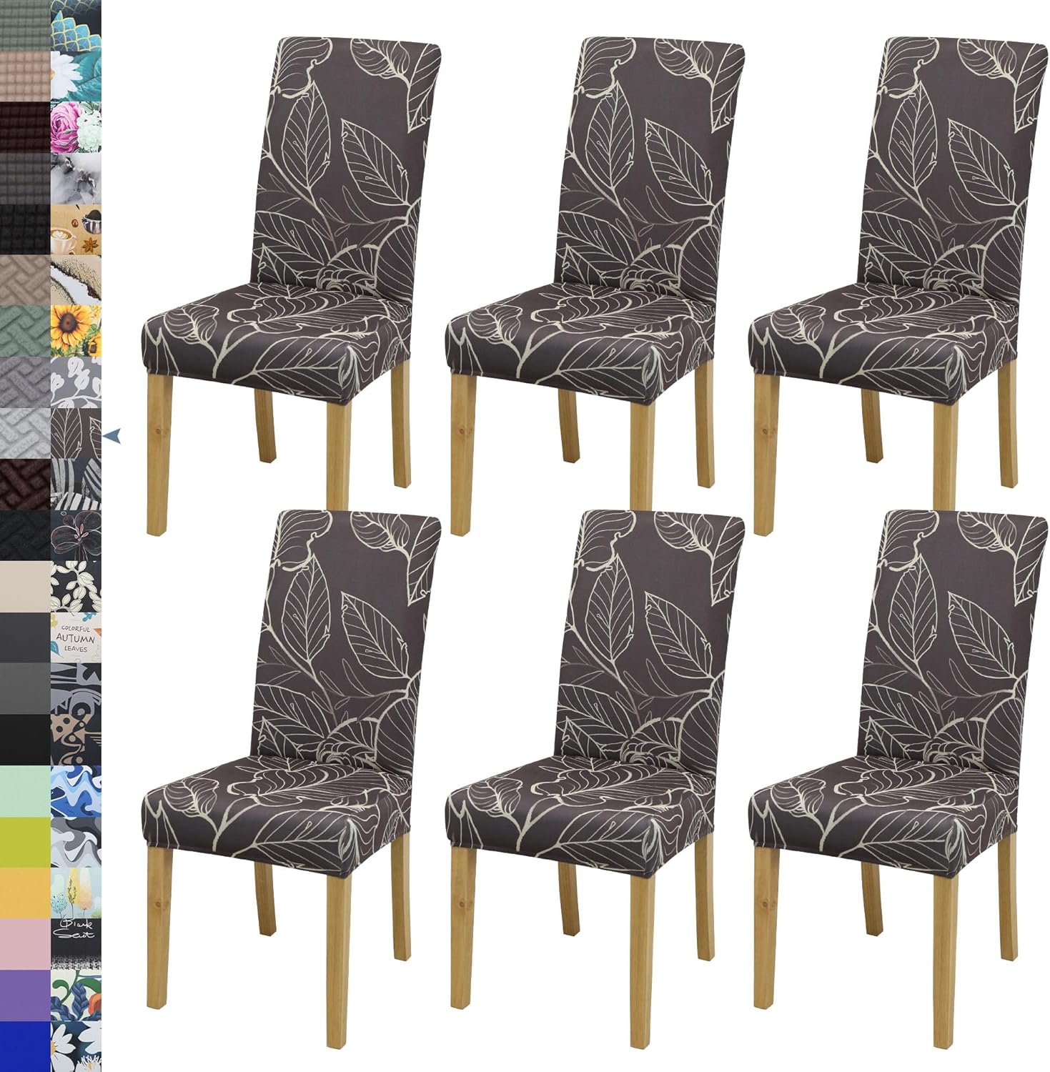 Dining Chair Cover,Dining Room Chair Covers Set of 6,Stretch Kitchen Chair Cover,Washable Dining Chair Cover,Parsons Chair Slipcovers Protective,for Home,Restaurant,Banquet(Gray)