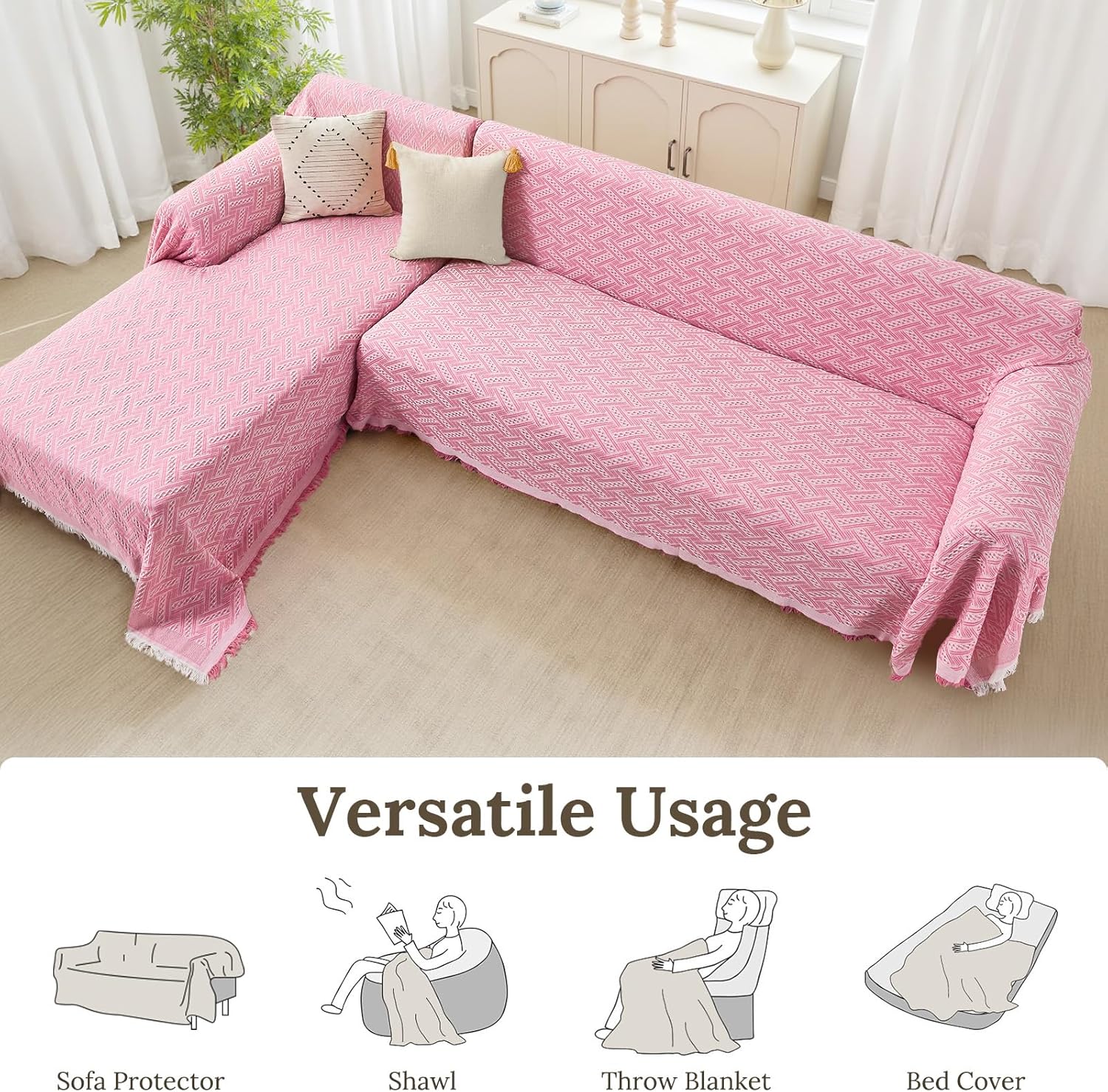 Couch Covers 2 Pieces L Shaped Sofa Cover