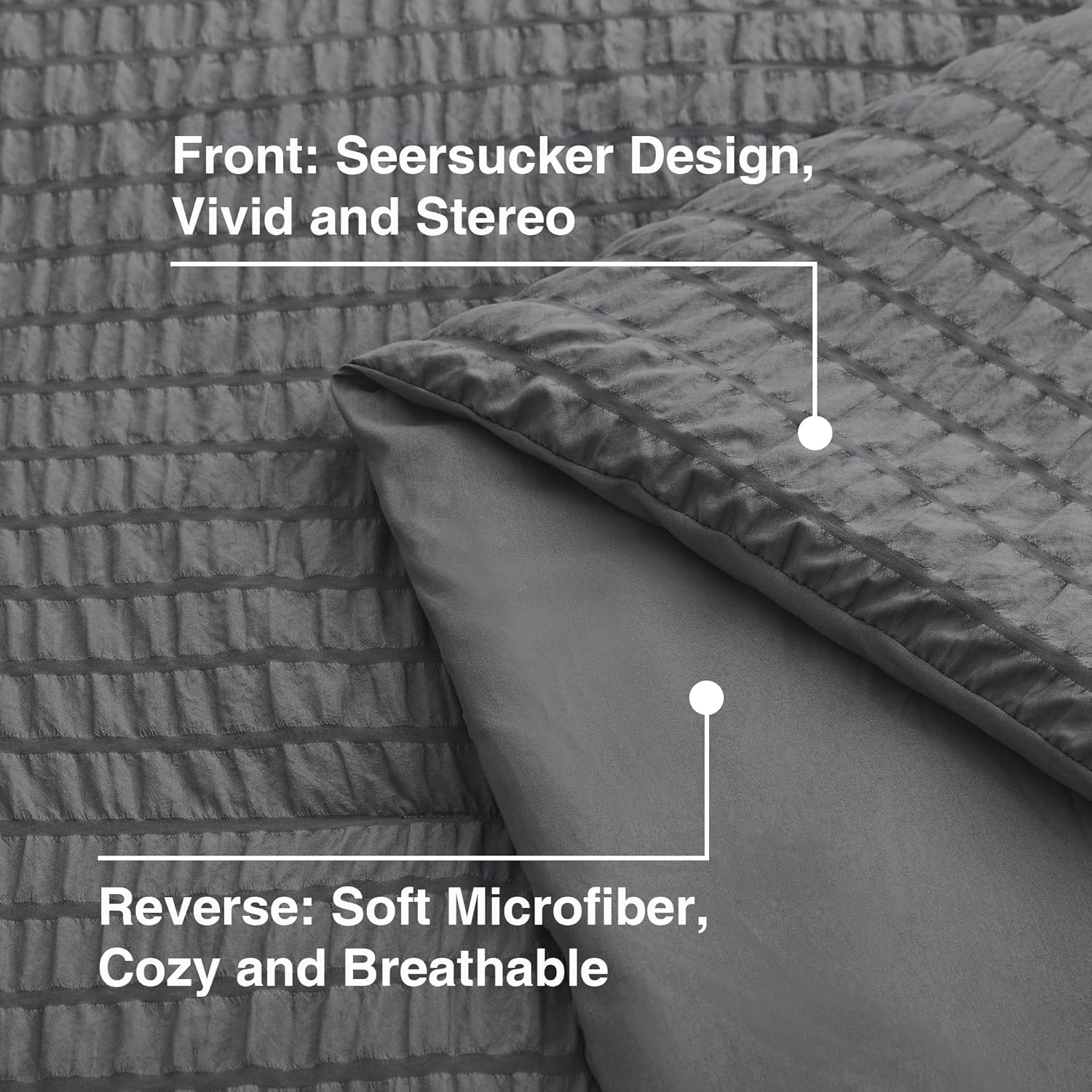 Dark Grey Queen Comforter Set 7 Pieces