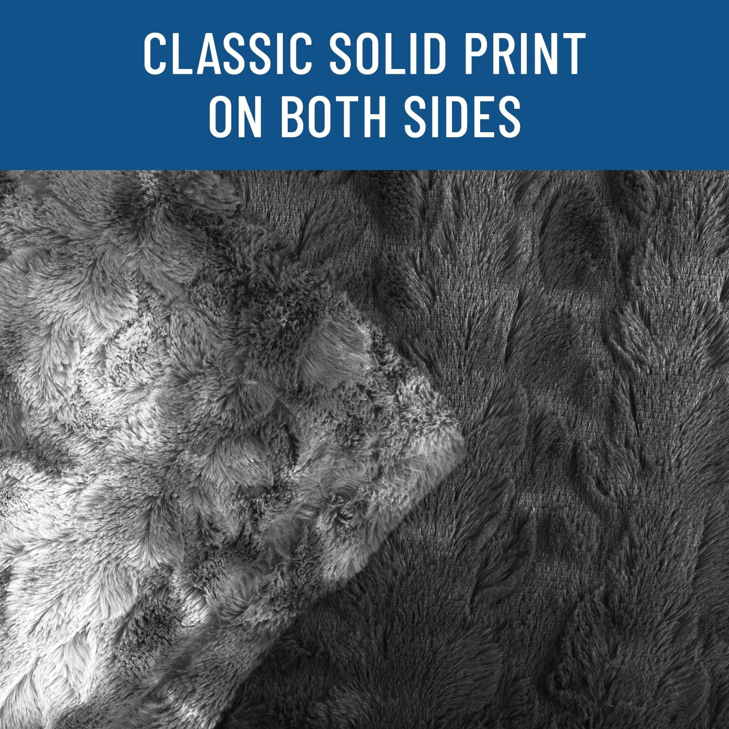 Gray Faux Fur Throw Blanket for Couch