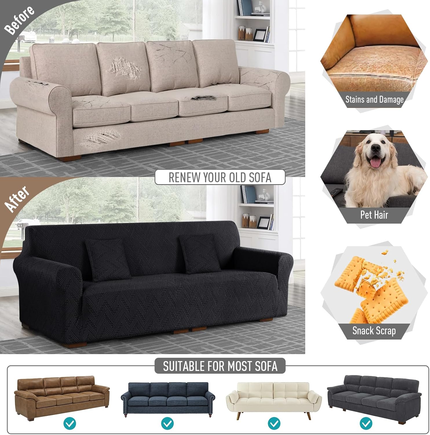 Stretch Sofa Cover 1 Piece Couch Covers