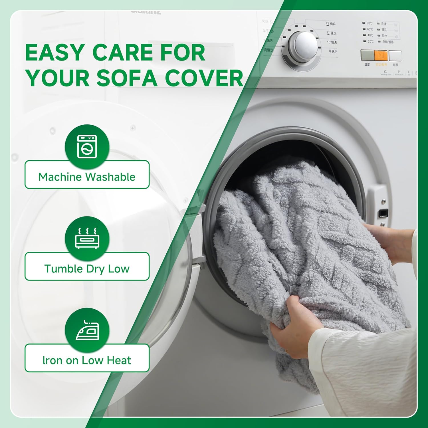 Couch Cushion Covers, Super Soft Thicker Fleece Sofa Cover Stretch Sectional Sofa Slipcover Washable Pet Friendly Anti-Slip Stain Resistant Furniture Cover for Home(1 Back Cover,Dark Gray)