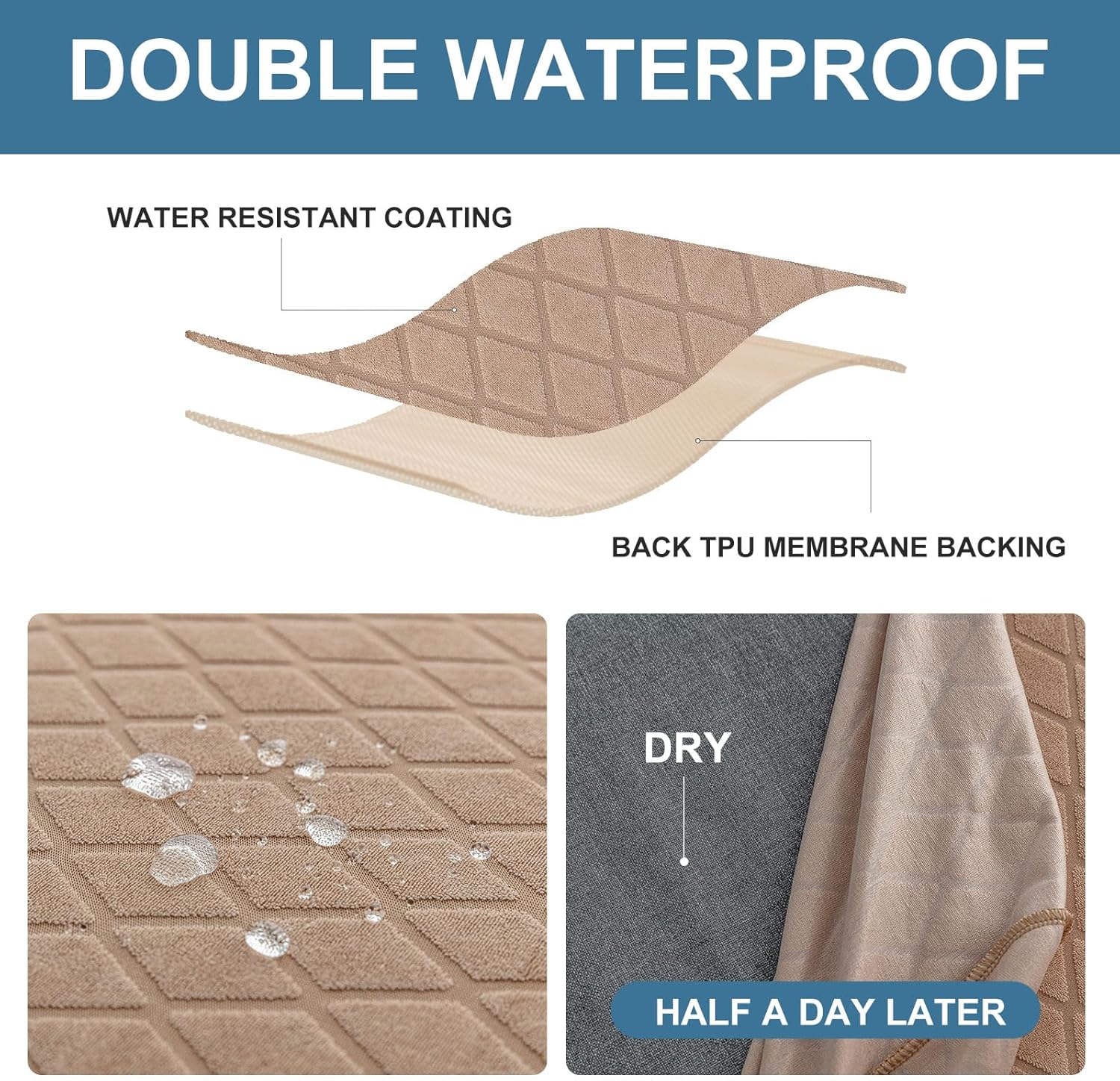 Genina 100% Waterproof Chair Covers for Dining Room Set of 4, Stretch Parson Chair Slipcovers for Kitchen Chairs, Washable Chair Protectors, Leaves-Warm Gray