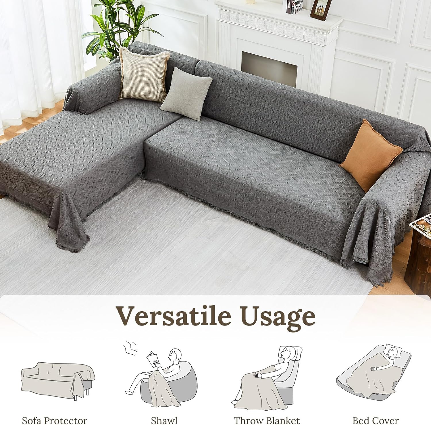 Couch Covers 2 Pieces L Shaped Sofa Cover