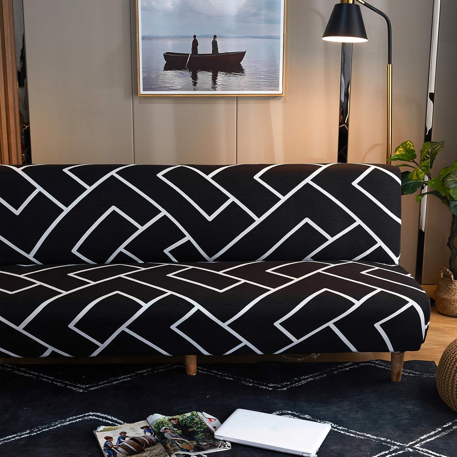 Armless Sofa Cover Futon Slipcover