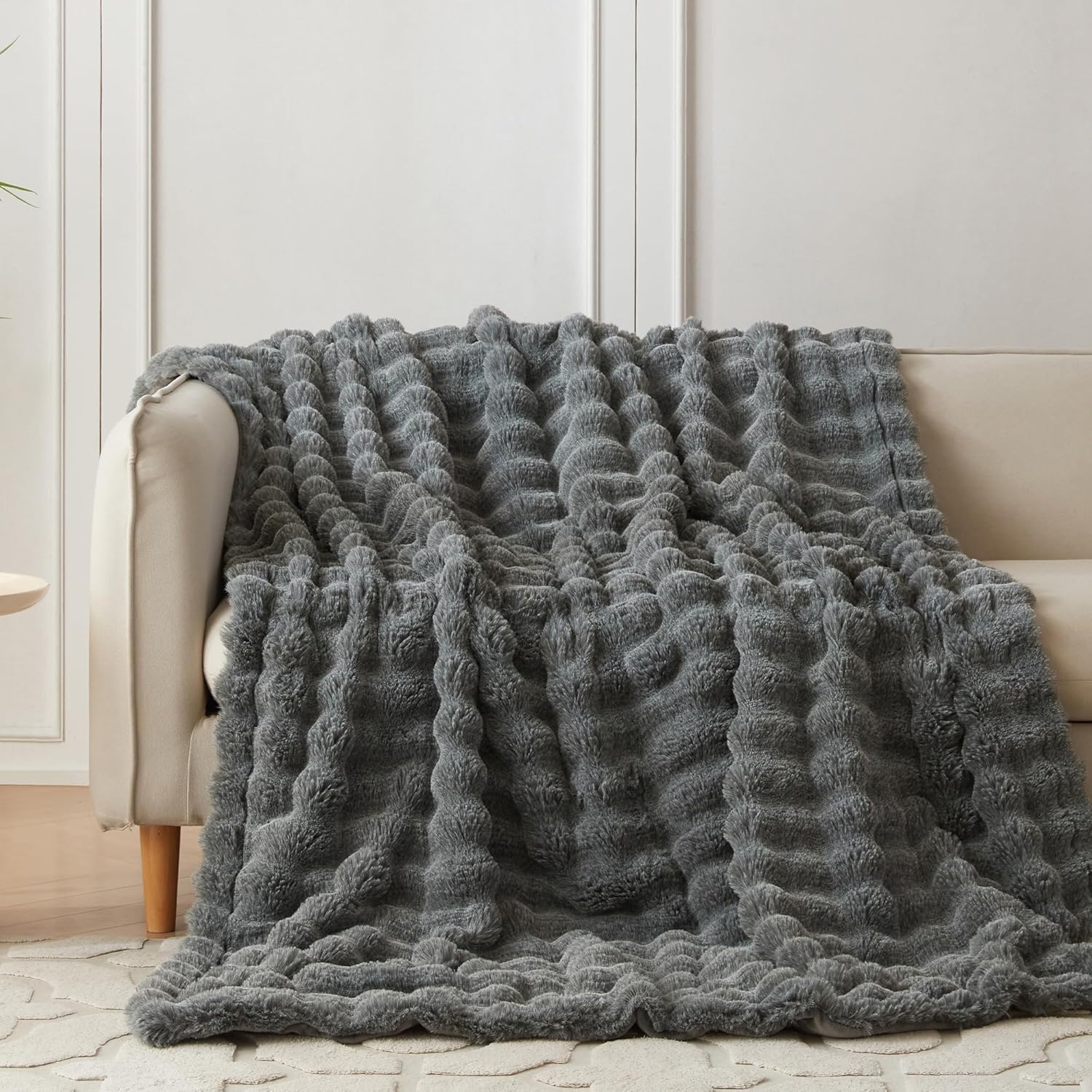 Fur Throw Blanket for Couch