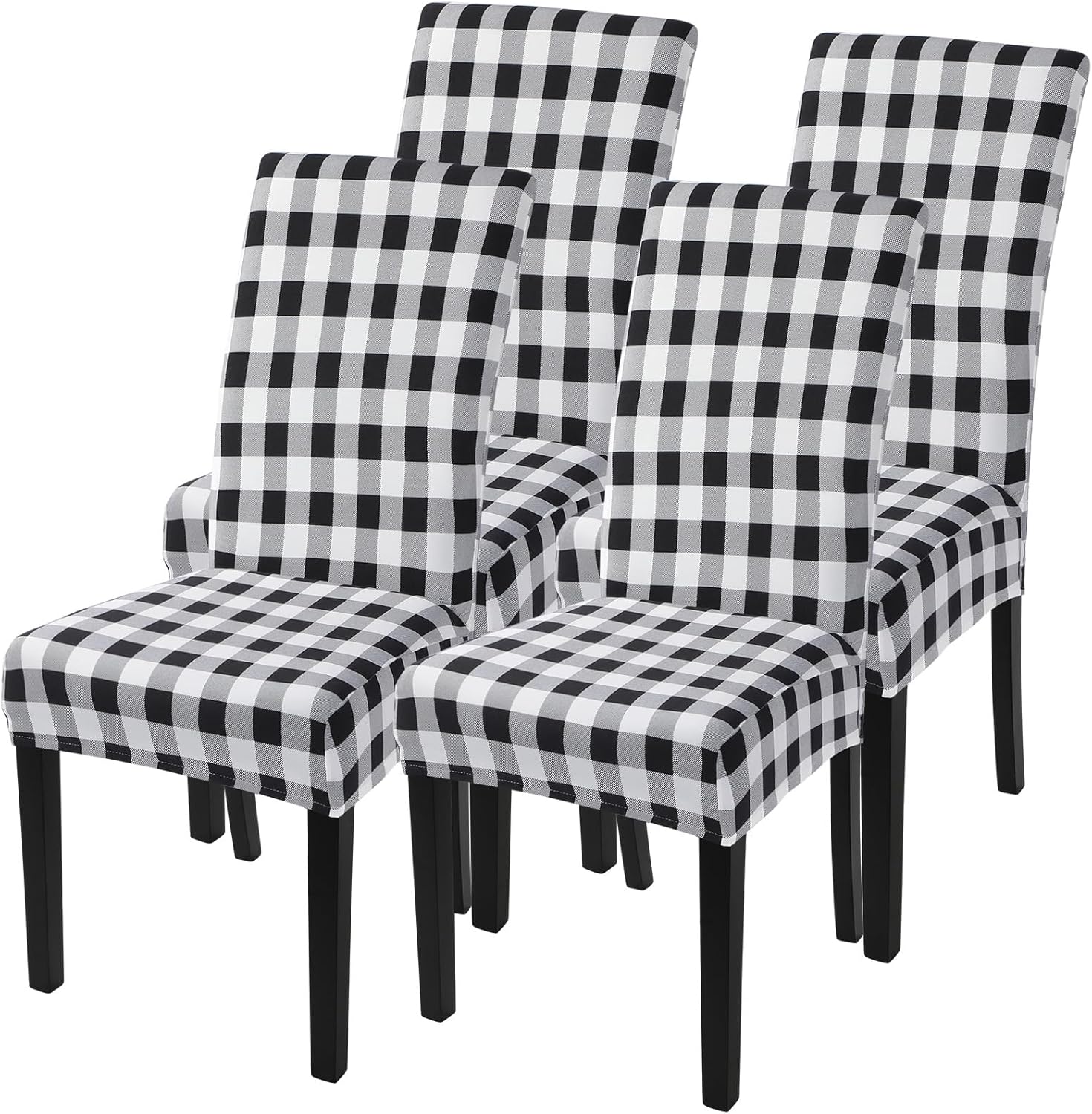 SearchI Chair Covers Slipcovers Set of 4, Spandex Super Fit Stretch Removable Washable Kitchen Parsons Protector for Dining Room,Hotel,Ceremony,Beige+Flowers