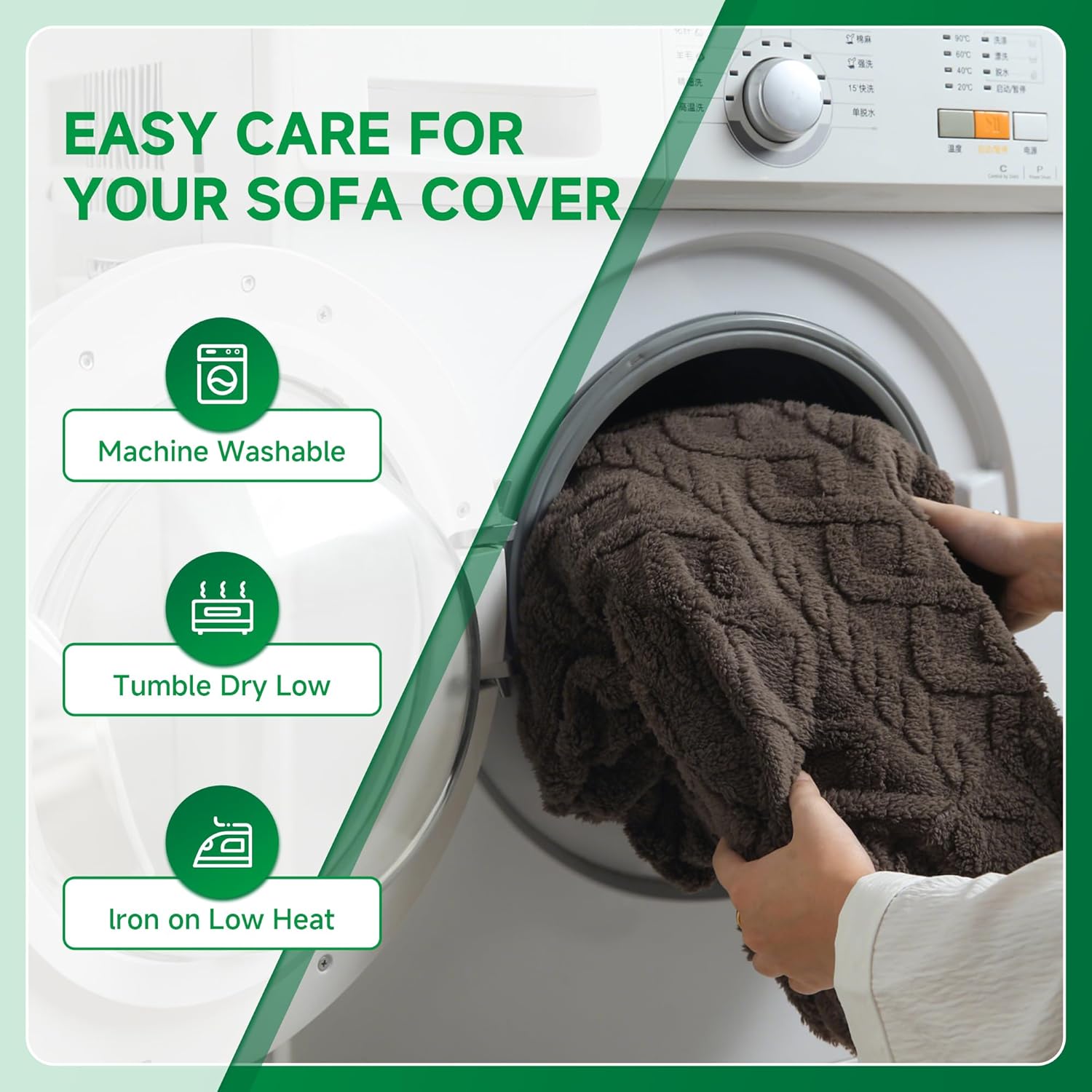 Couch Cushion Covers, Super Soft Thicker Fleece Sofa Cover Stretch Sectional Sofa Slipcover Washable Pet Friendly Anti-Slip Stain Resistant Furniture Cover for Home(1 Back Cover,Dark Gray)