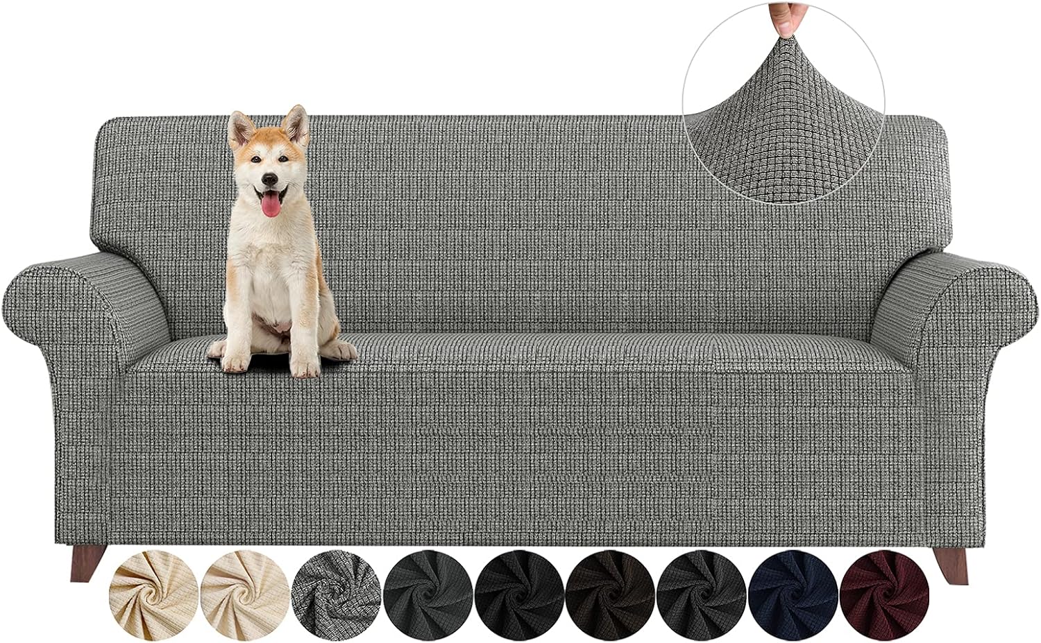 ZNSAYOTX Chair Slipcovers with Arms for Living Room High Stretchy Spandex Pet Friendly Armchair Furniture Protection Covers (Black and White, Chair)