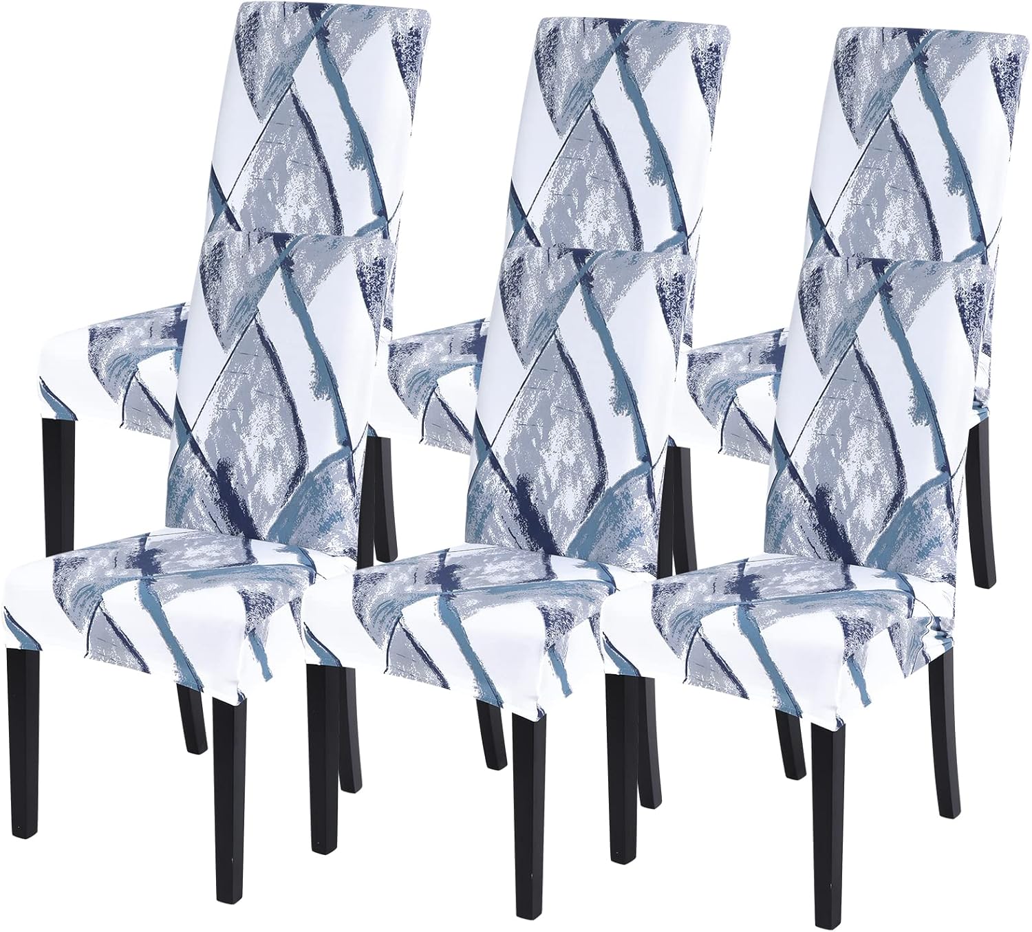 SearchI Chair Covers Slipcovers Set of 4, Spandex Super Fit Stretch Removable Washable Kitchen Parsons Protector for Dining Room,Hotel,Ceremony,Beige+Flowers