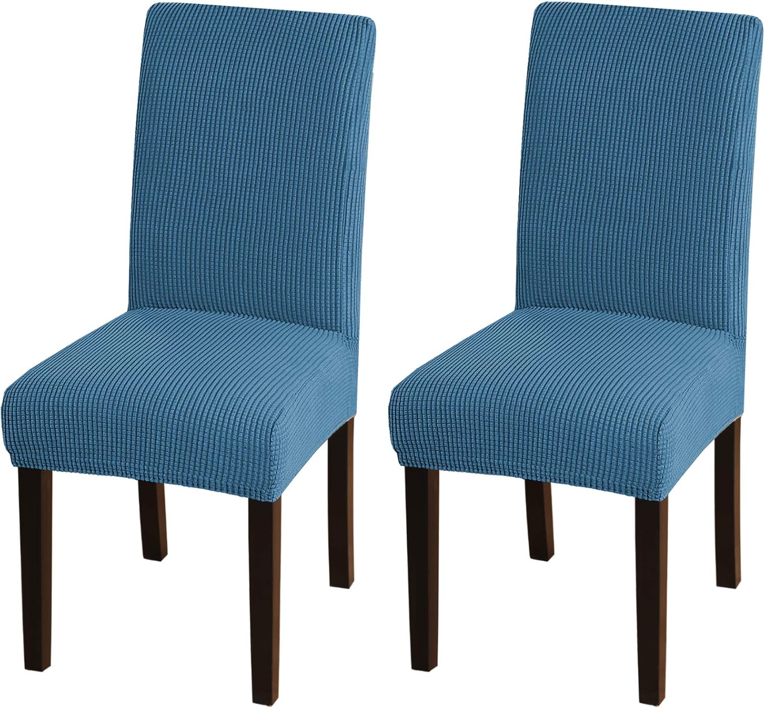 Turquoize Dining Chair Covers - Stretch, Removable, Set of 2 - Parson Dining Chair Protector Covers for Home, Hotel, Ceremony (2, Biscotti Beige)