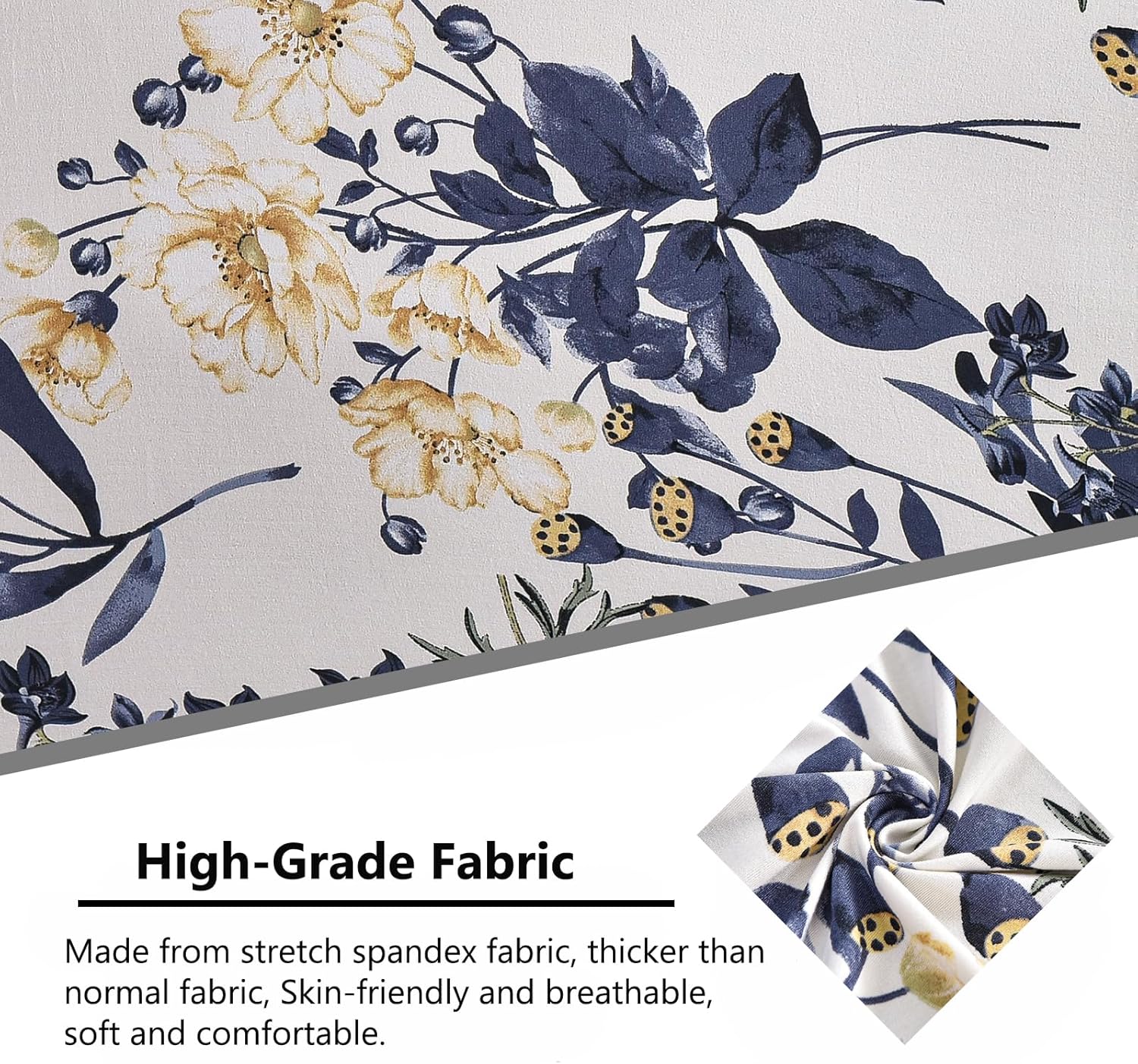 Wing Chair Slipcovers 2 Pieces Stretch Spandex Wingback Chair Covers Sofa Slipcover Printing Wingback Armchair Slipcovers Furniture Protector Couch Soft with Elastic Bottom for Wingback Chairs,12