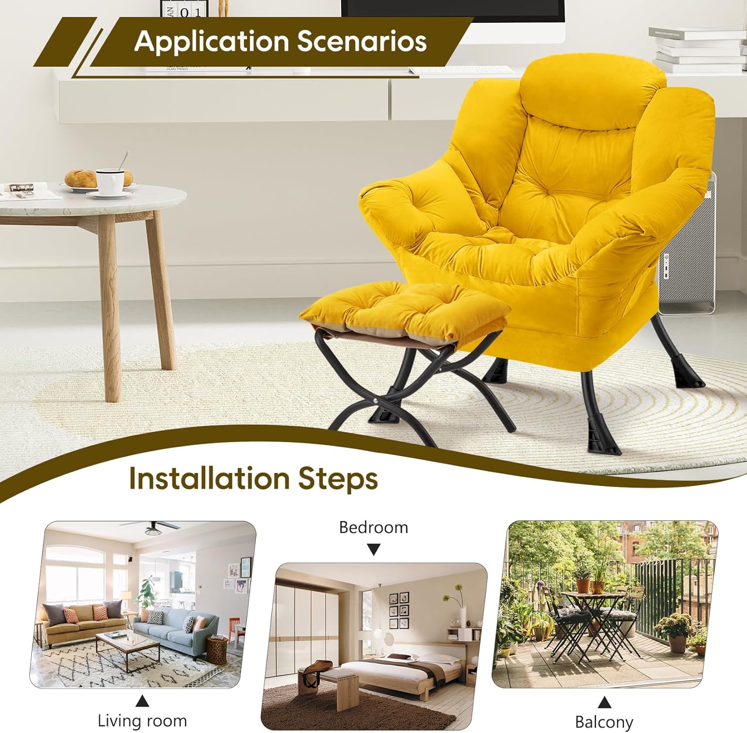 Lazy Chair with Folding Ottoman