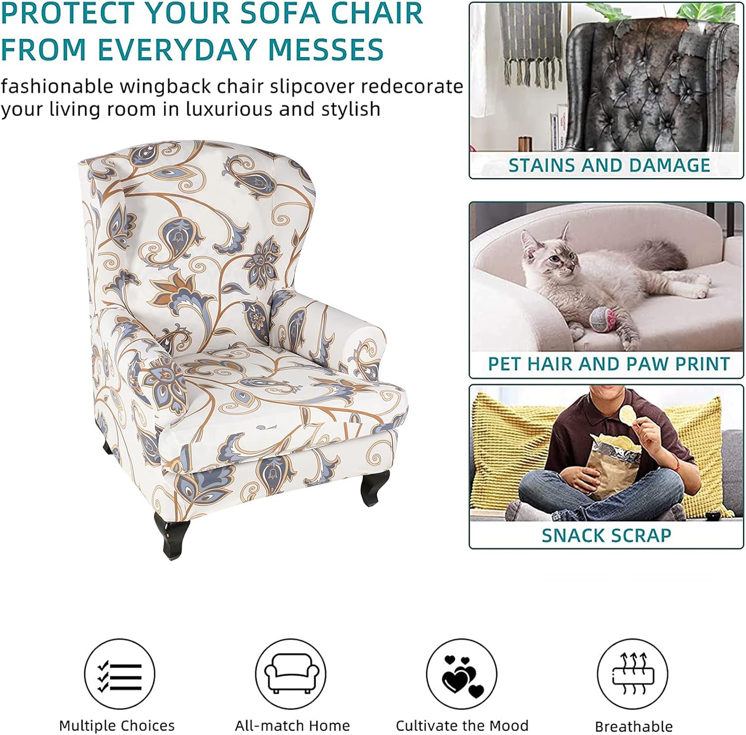 Wingback Chair Cover Slipcovers