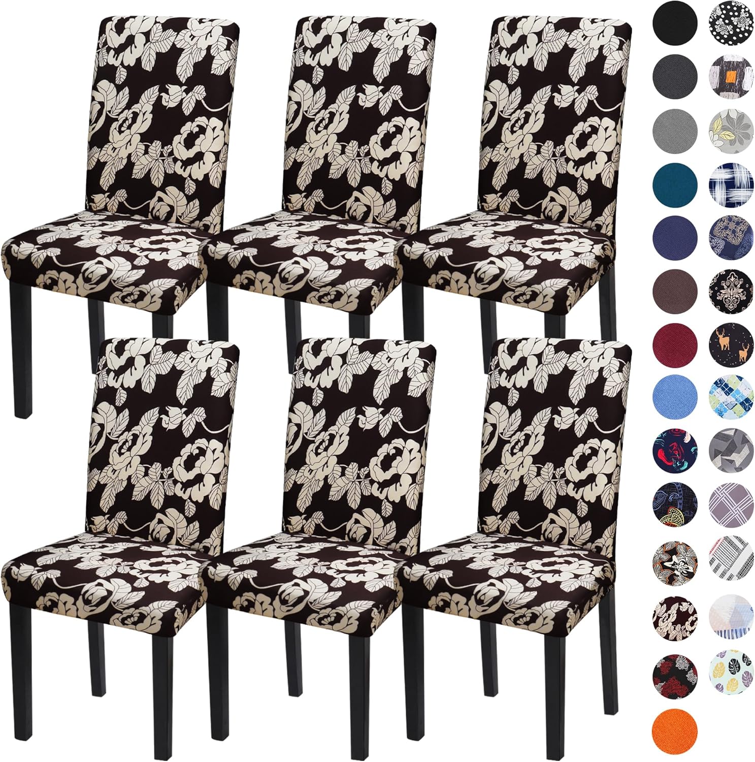 Sufdari Dining Chair Covers,Kitchen Cover,Parsons Slipcover,Spandex Protectors for Room Stretch Chairs Cover Set of 4 -Gray