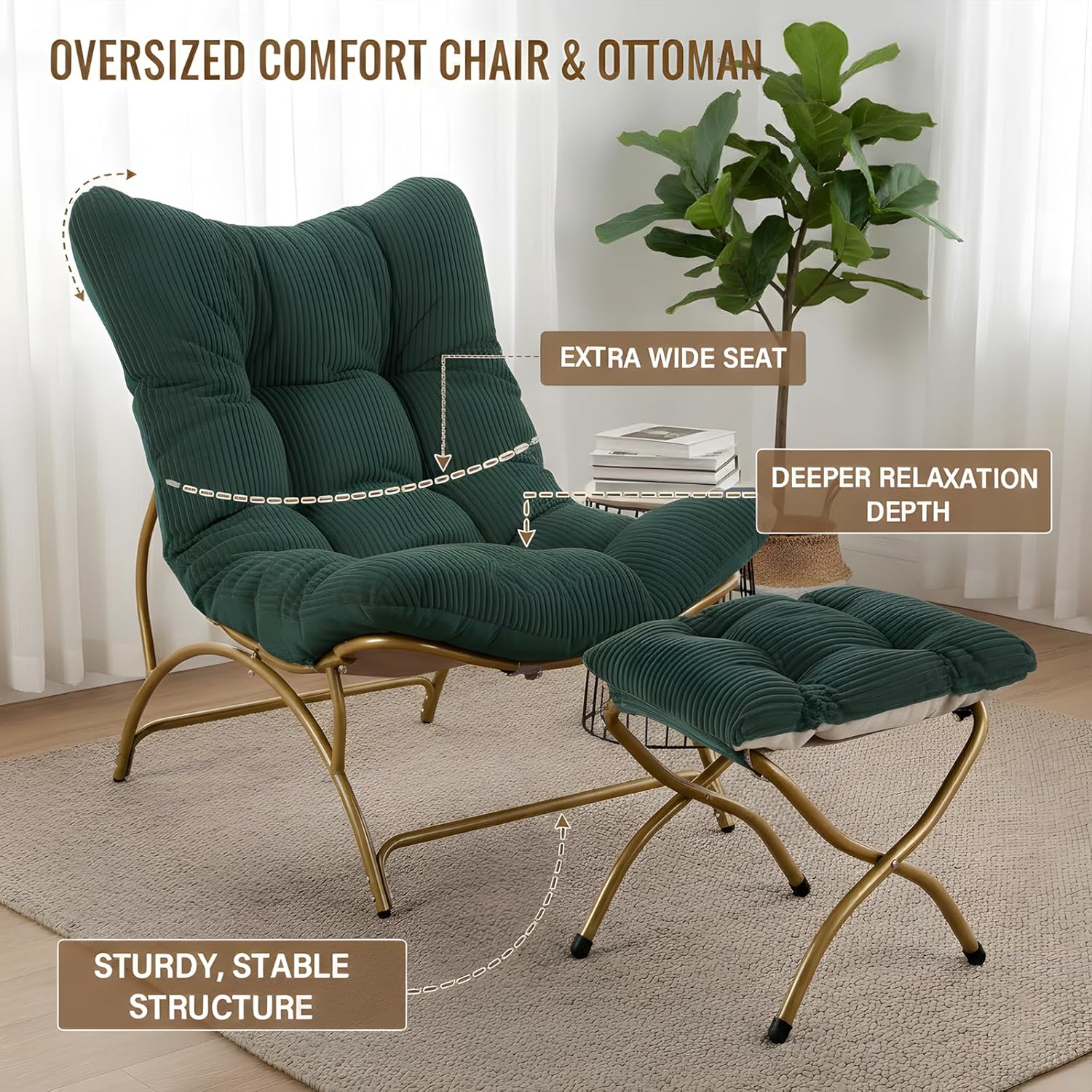 Accent Chair with Ottoman