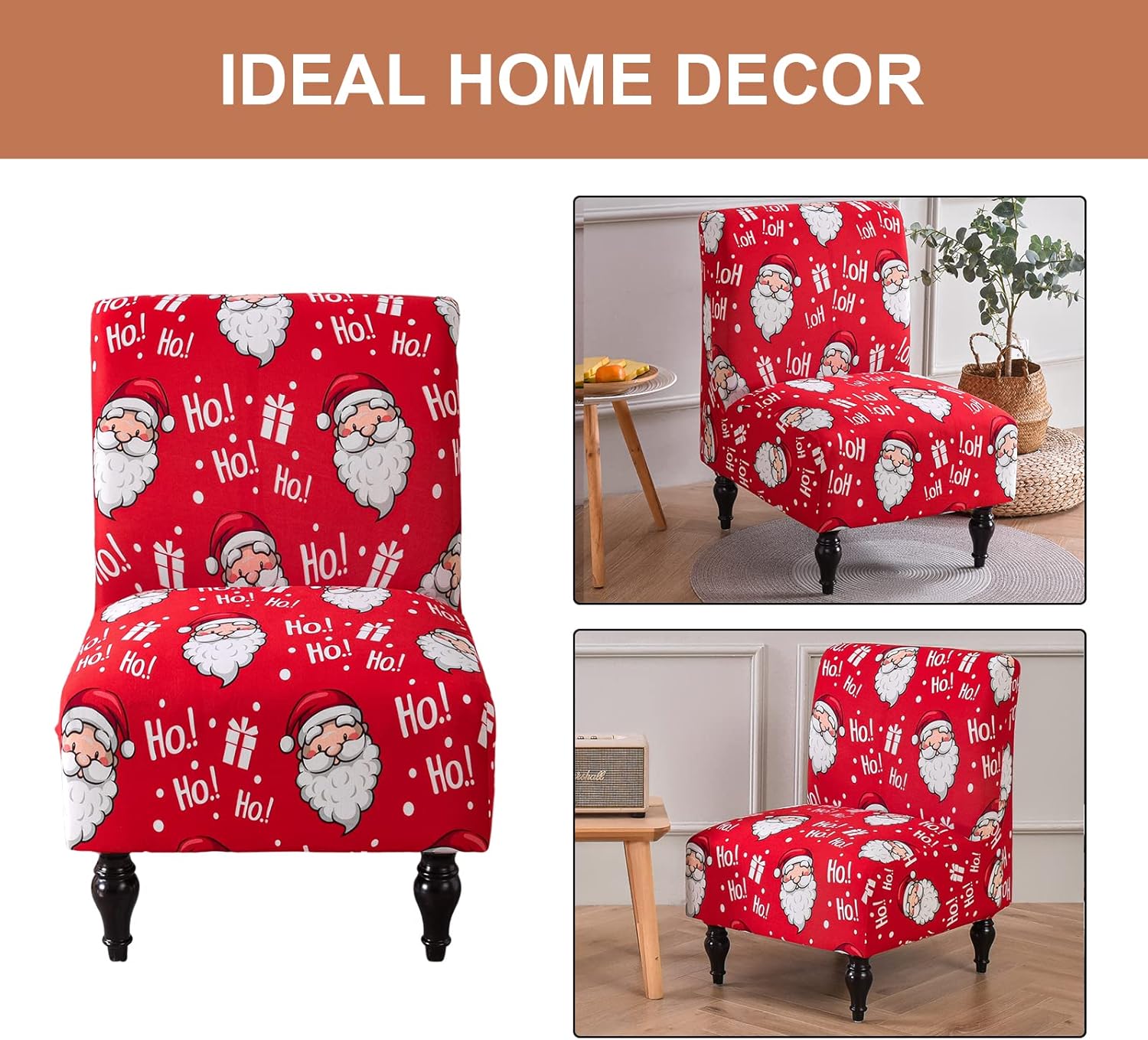 Eco-Ancheng Armless Chair Slipcover Removable Armless Accent Chairs Covers Washable Armless Slipper Chair Slipcover Printed Armless Chair Furniture Protector Covers for Living Dining Room Hotel