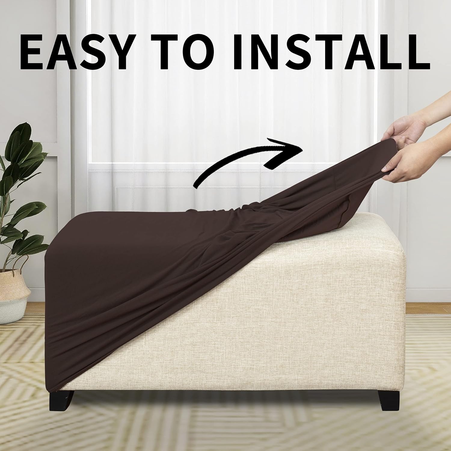 Dual Waterproof Stretch Ottoman Cover