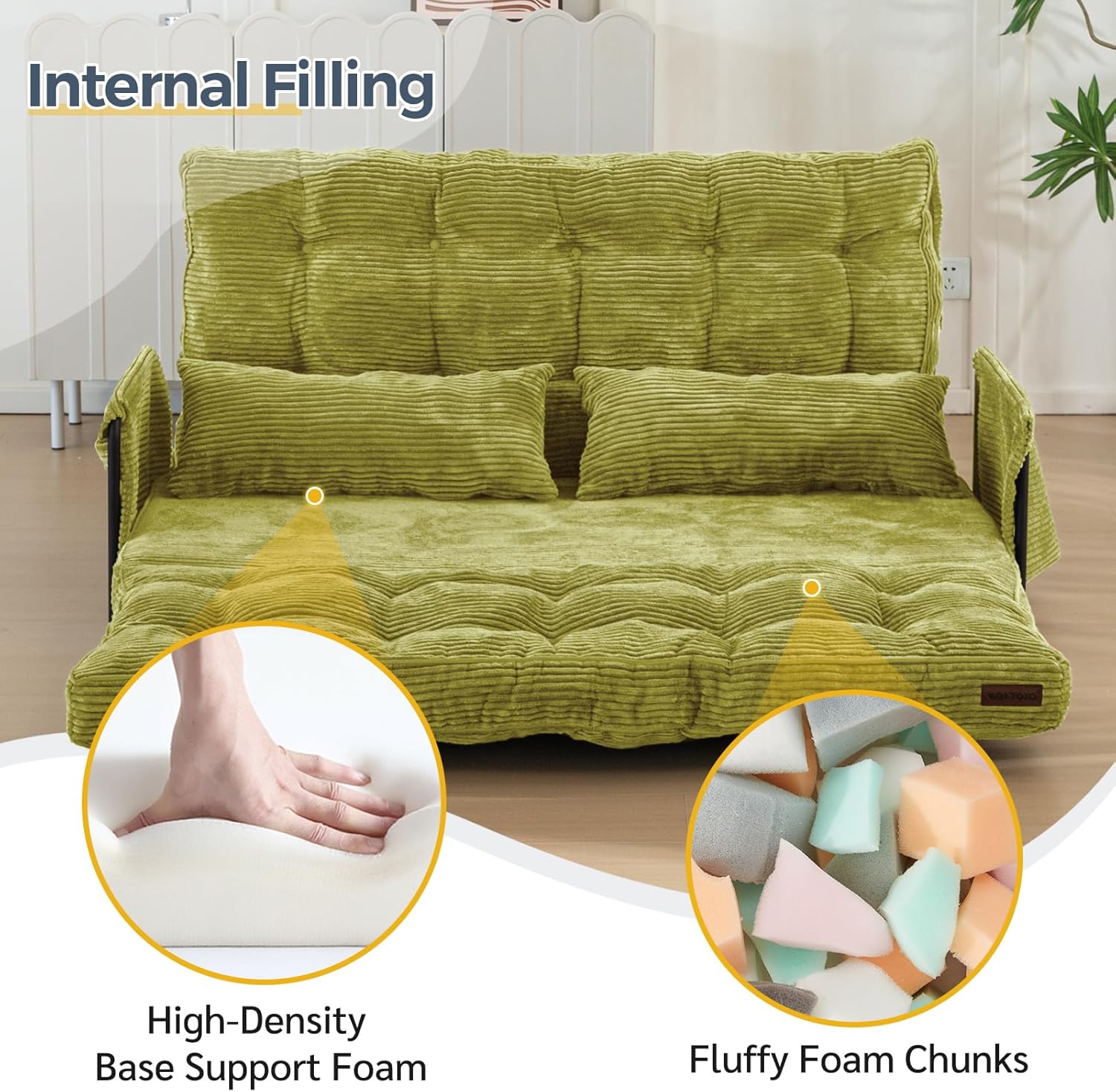 Adjustable Floor Sofa Couch with Pillow