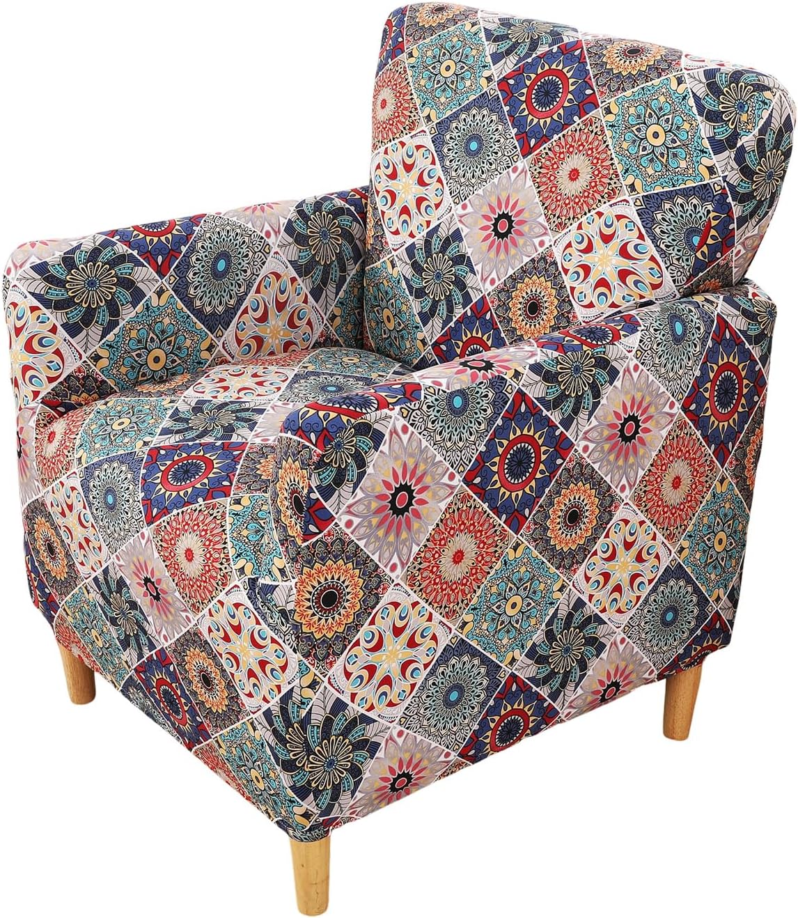 Printed Banquet Armchair Slipcovers Soft Chair Covers Armchair 1-Piece Stretch Chair Covers for Living Room Nonslip Outdoor Armchair Slipcover Kids Pets Friendly Furniture Protector,01