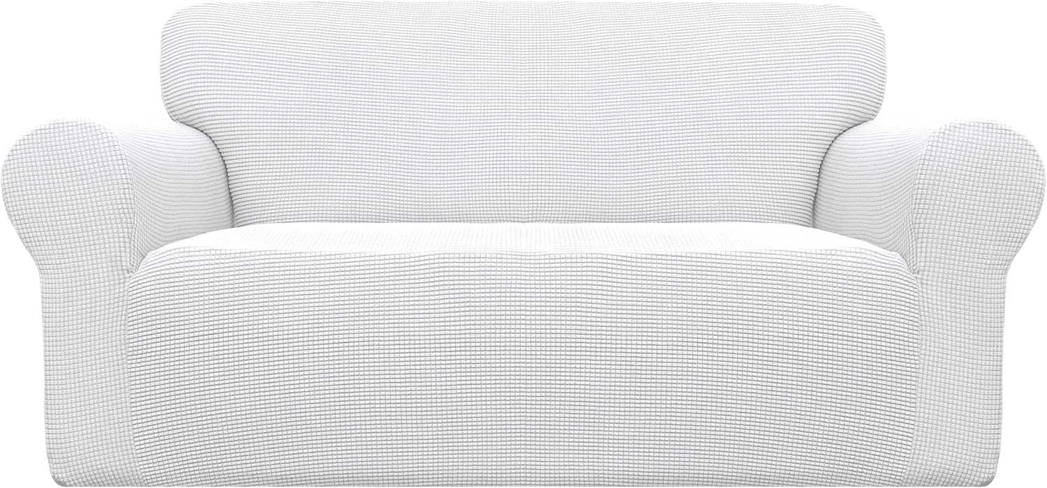 Easy-Going Stretch Chair Sofa Slipcover 1-Piece Couch Sofa Cover Furniture Protector Soft with Elastic Bottom for Kids, Pet. Spandex Jacquard Fabric Small Checks (Chair, Dark Gray)