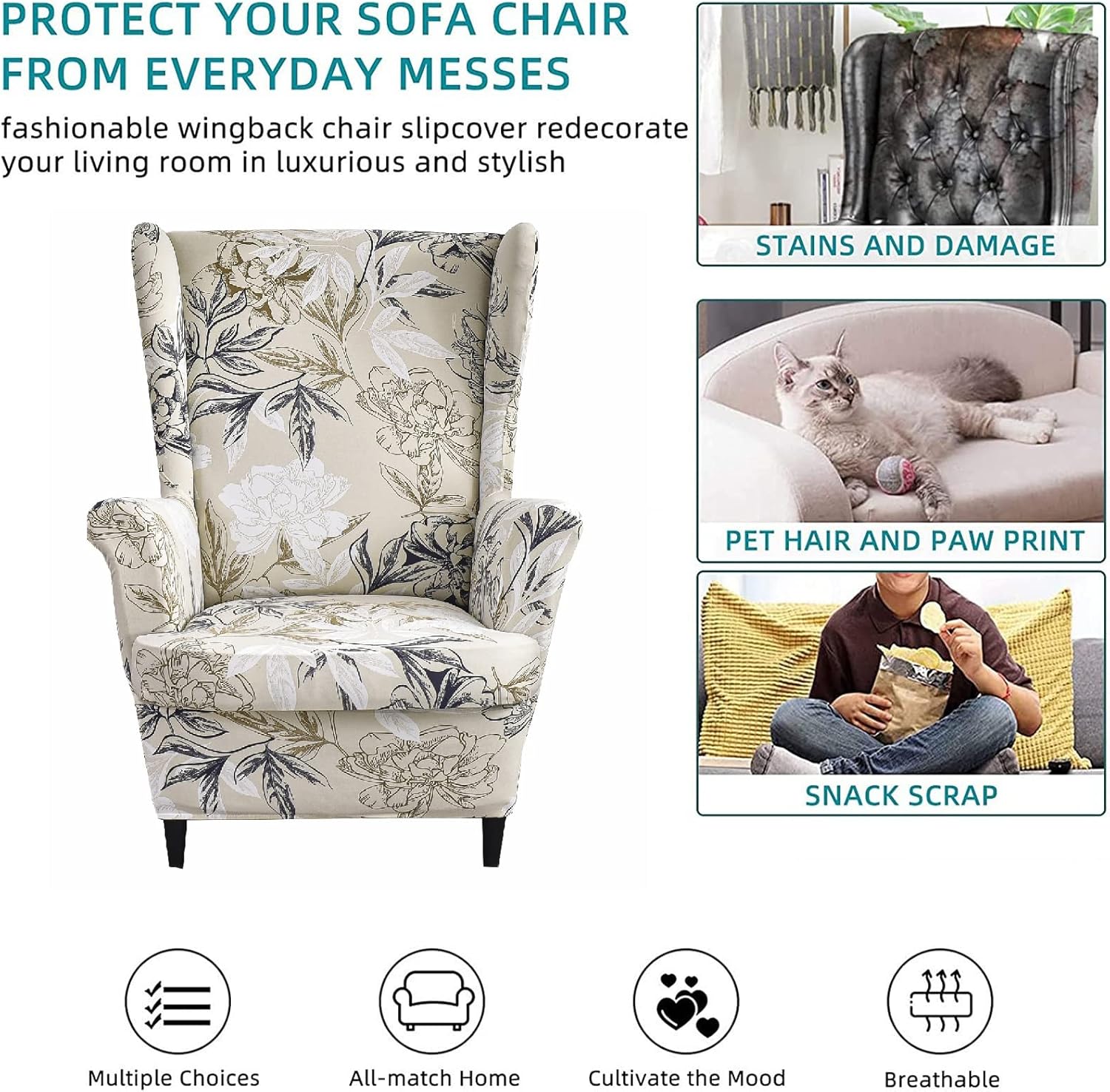 Wingback Chair Cover Slipcovers