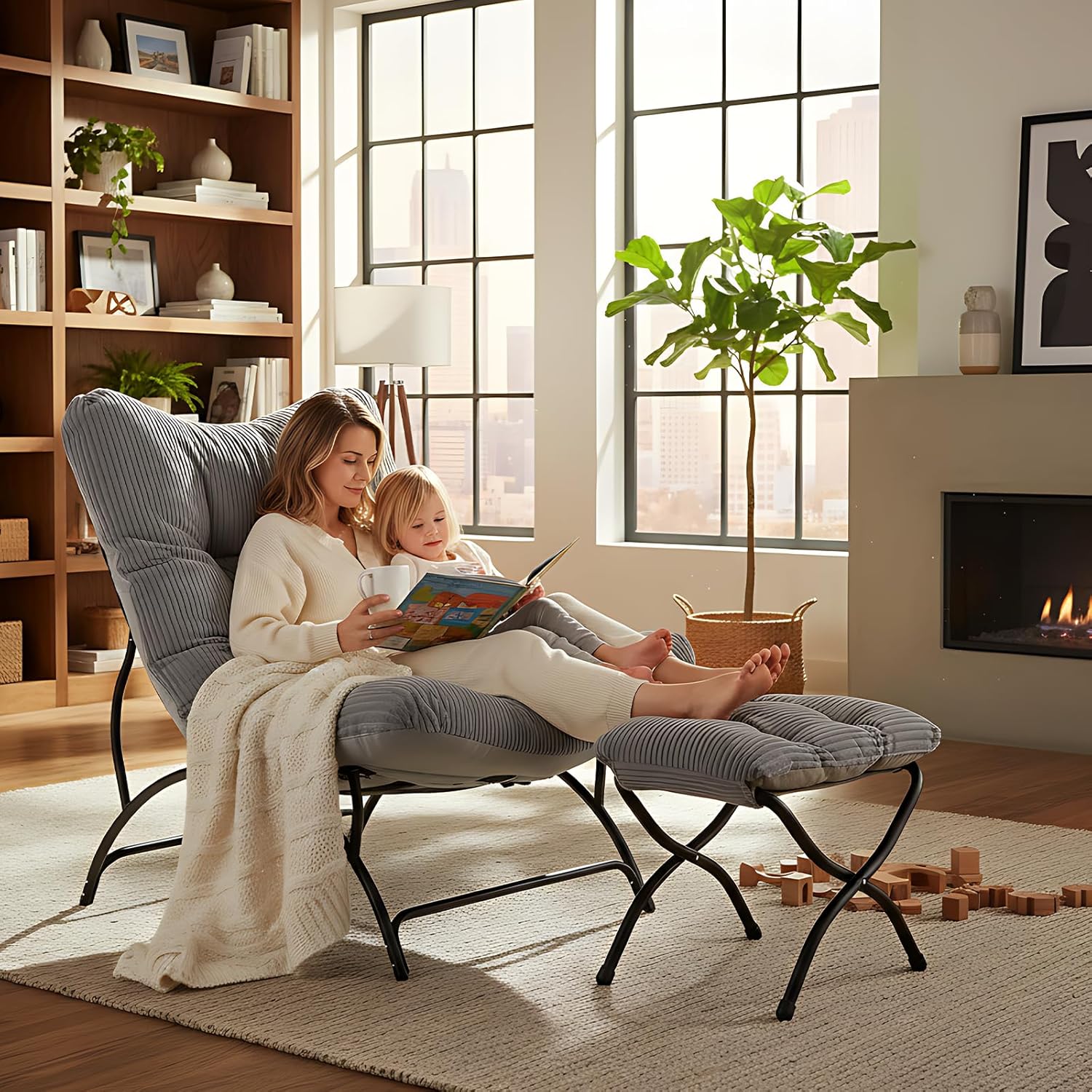 Accent Chair with Ottoman