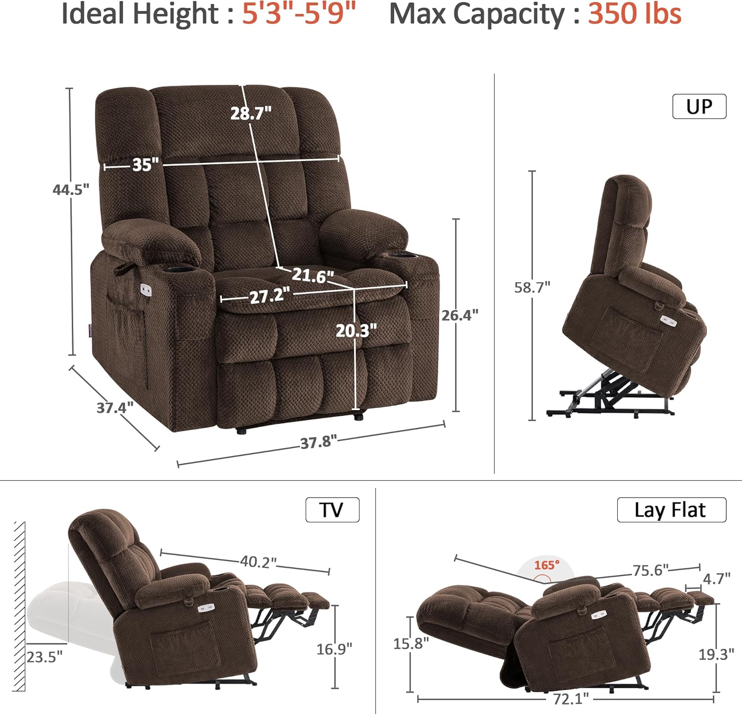 Dual Motor Large Power Lift Recliner Chair
