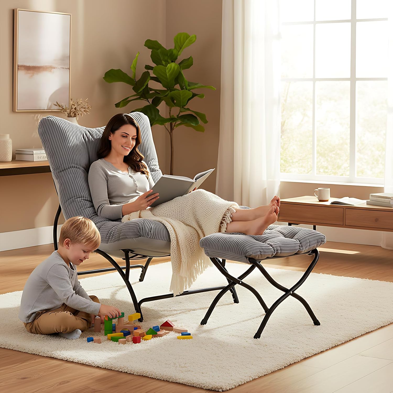 Accent Chair with Ottoman