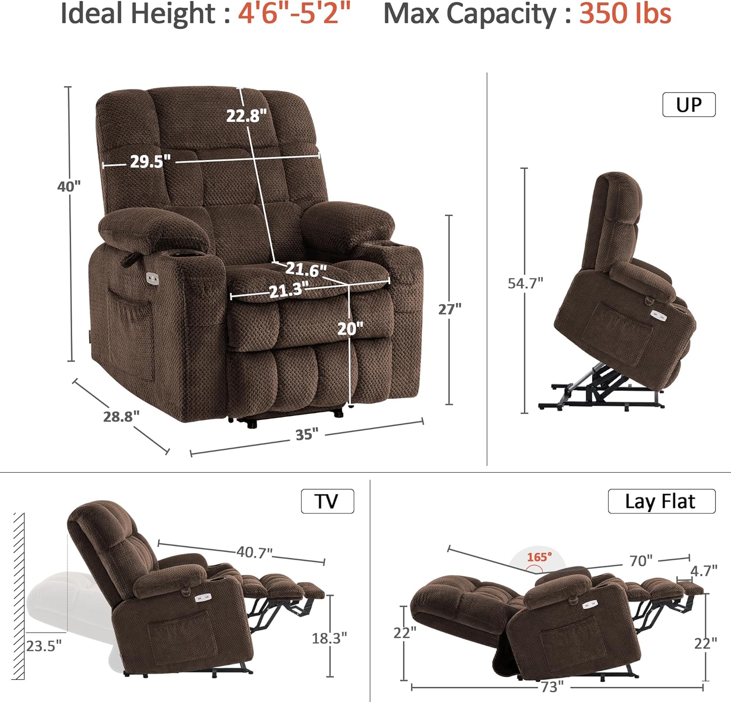 Dual Motor Large Power Lift Recliner Chair