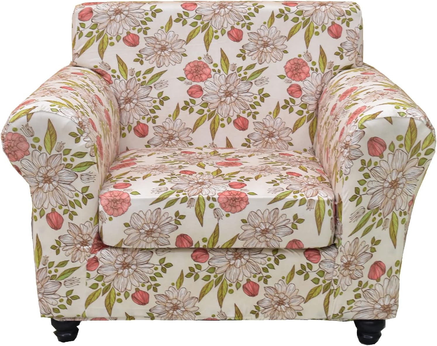 KRFOONN 2 Piece Chair Covers Printed Sofa Covers Couch Covers Washable Armchair Sofa Couch Slipcover Furniture Protector with Elastic Bottom for Living Room (Armchair, 23), Small