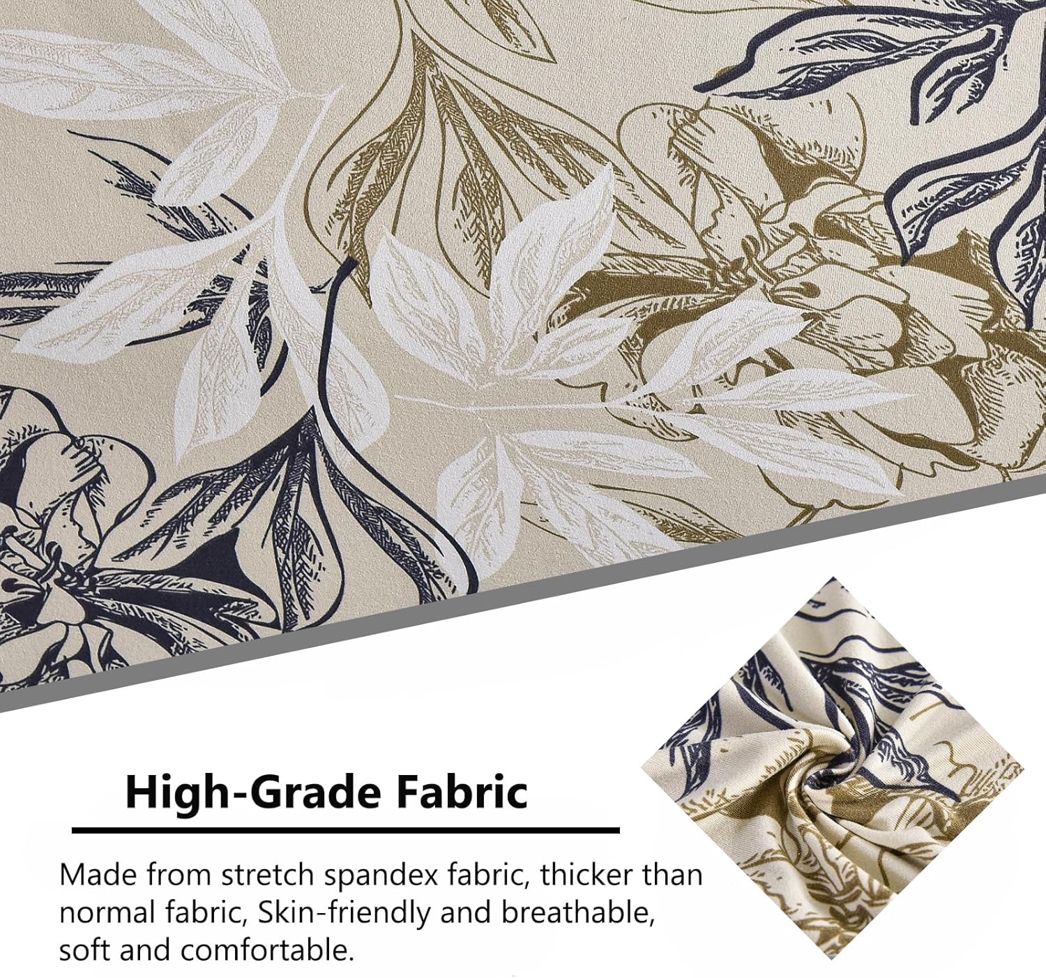 Wing Chair Slipcovers 2 Pieces Stretch Spandex Wingback Chair Covers Sofa Slipcover Printing Wingback Armchair Slipcovers Furniture Protector Couch Soft with Elastic Bottom for Wingback Chairs,12