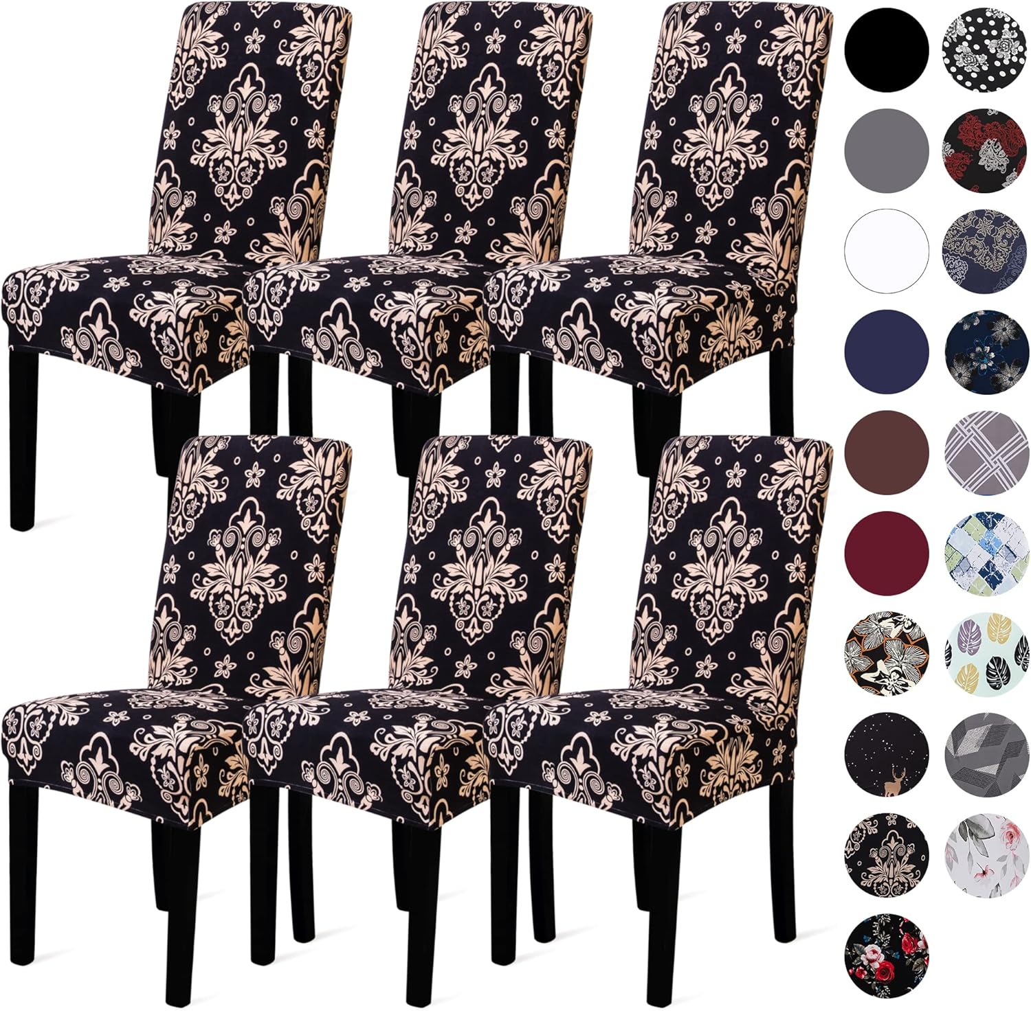 Sufdari Dining Chair Covers,Kitchen Cover,Parsons Slipcover,Spandex Protectors for Room Stretch Chairs Cover Set of 4 -Gray