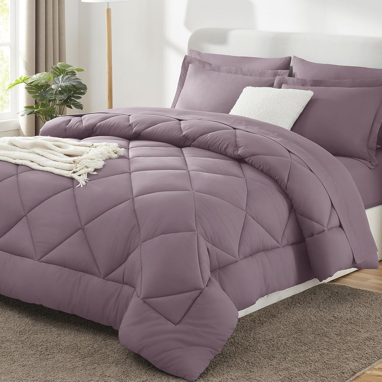Queen Comforter Set Dark Grey