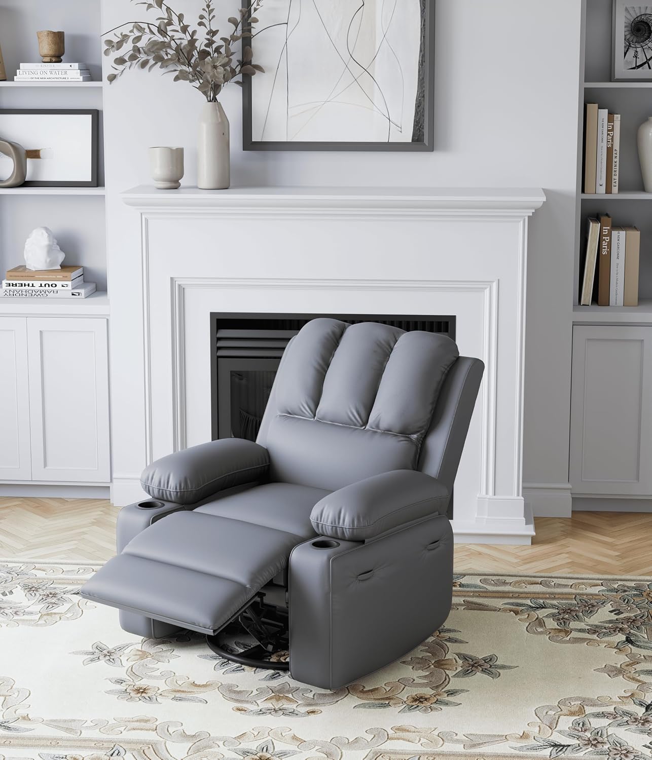 Leather Recliner Chair, Manual Recliner