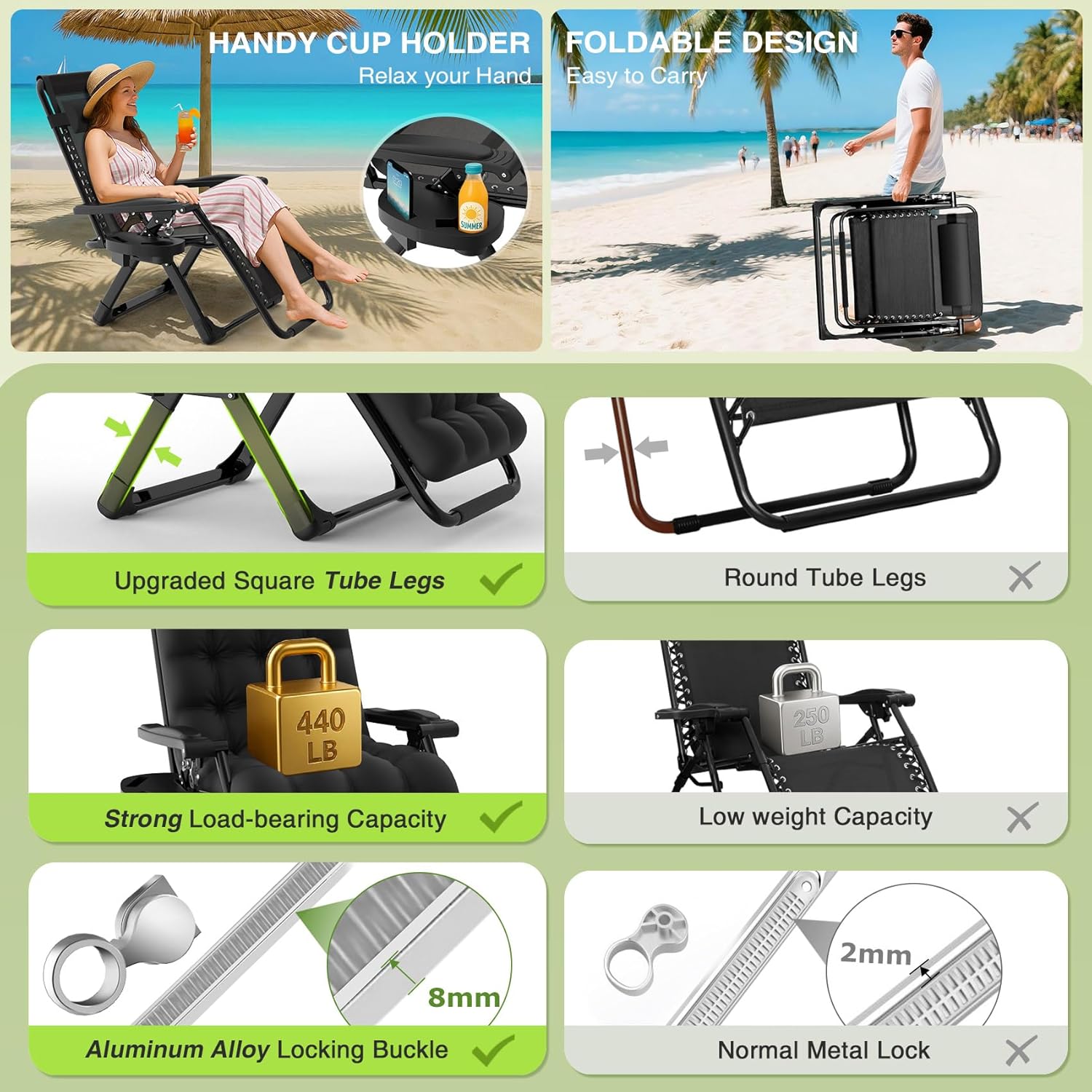 Reclining Camping Lounge Chair