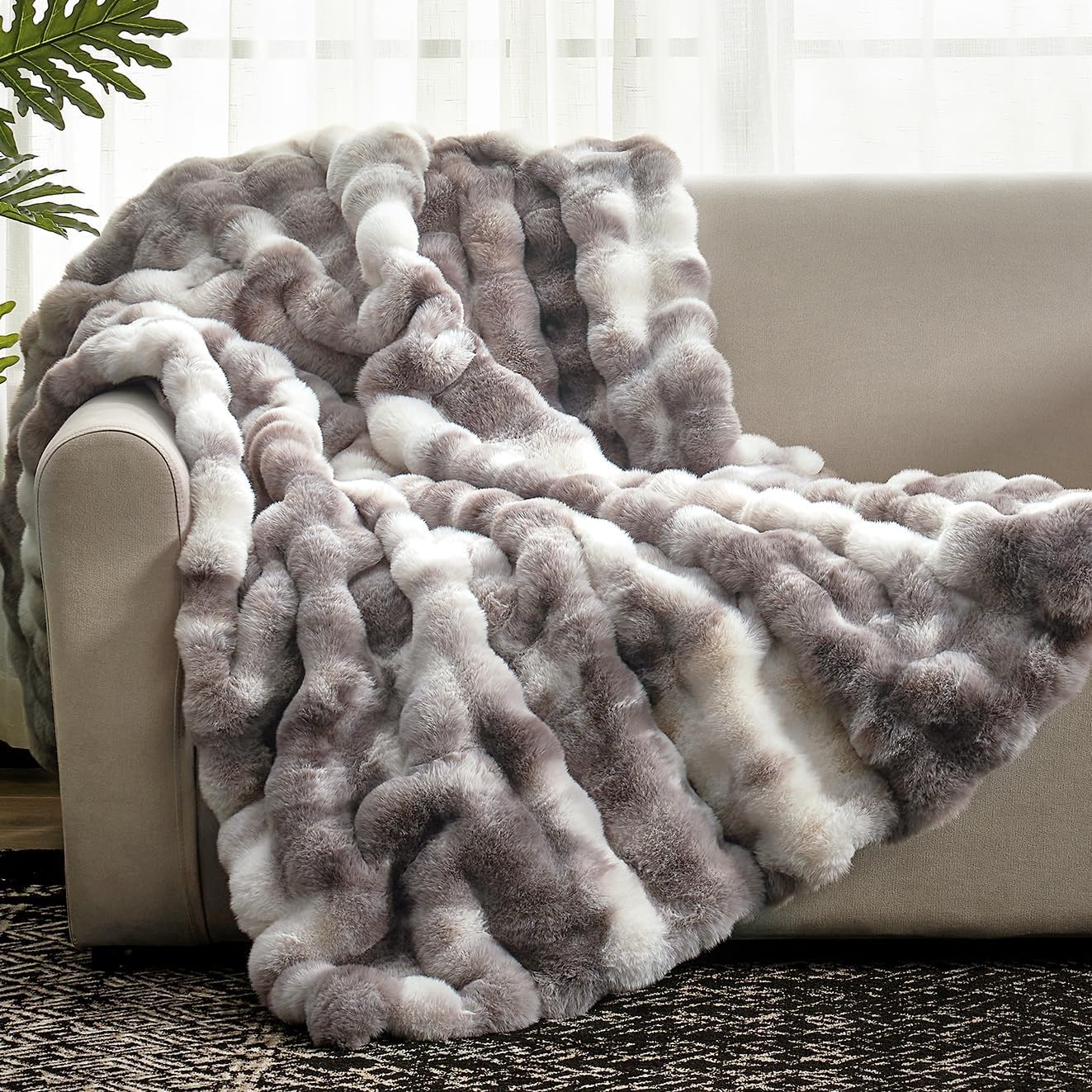 Fur Throw Blanket for Couch