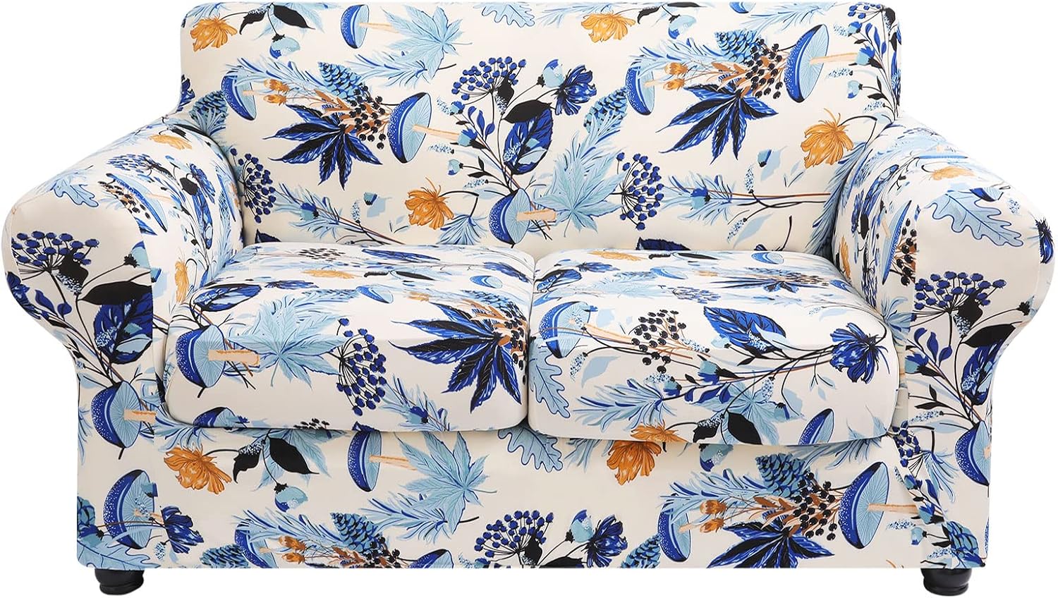 hyha Couch Covers, Chair/Sofa Covers, Floral Pattern, Stretch, Printed, 2 Pieces, Armchair Slipcover, Separate Couch Cushion Slipcover, Furniture Protector for Dogs(Armchair, Paisley Floral)