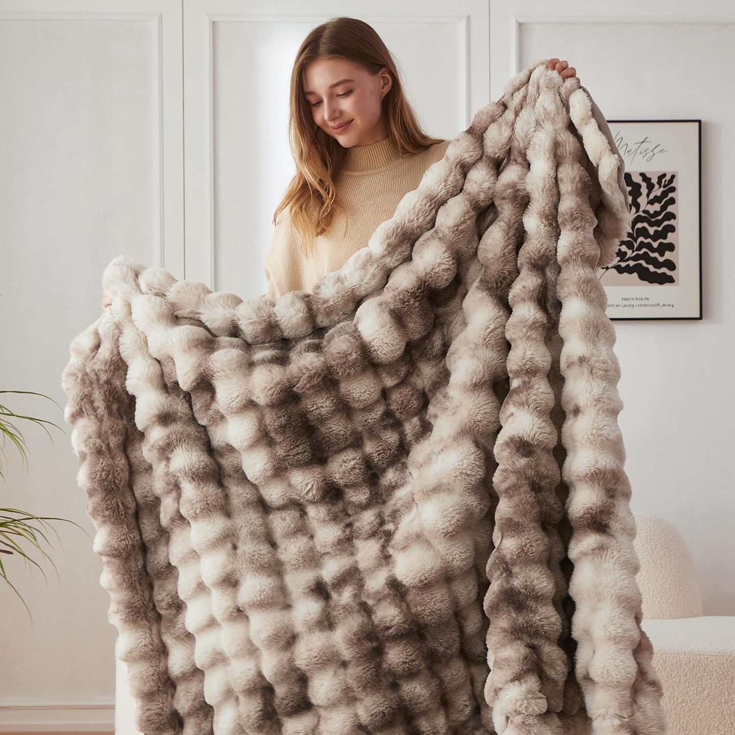 Fur Throw Blanket for Couch