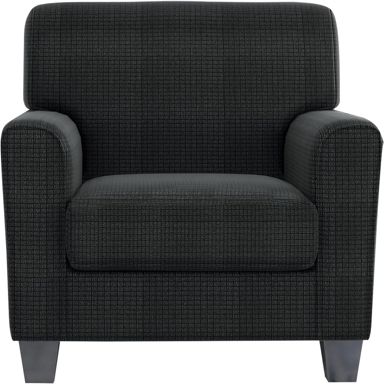 ZNSAYOTX 2 Piece Chair Covers for Living Room with Arms Anti Slip Stretch Arm Chair Slipcovers Sofa Armchair Slipcover Machine Washable Furniture Protector (Black and White, Chair)