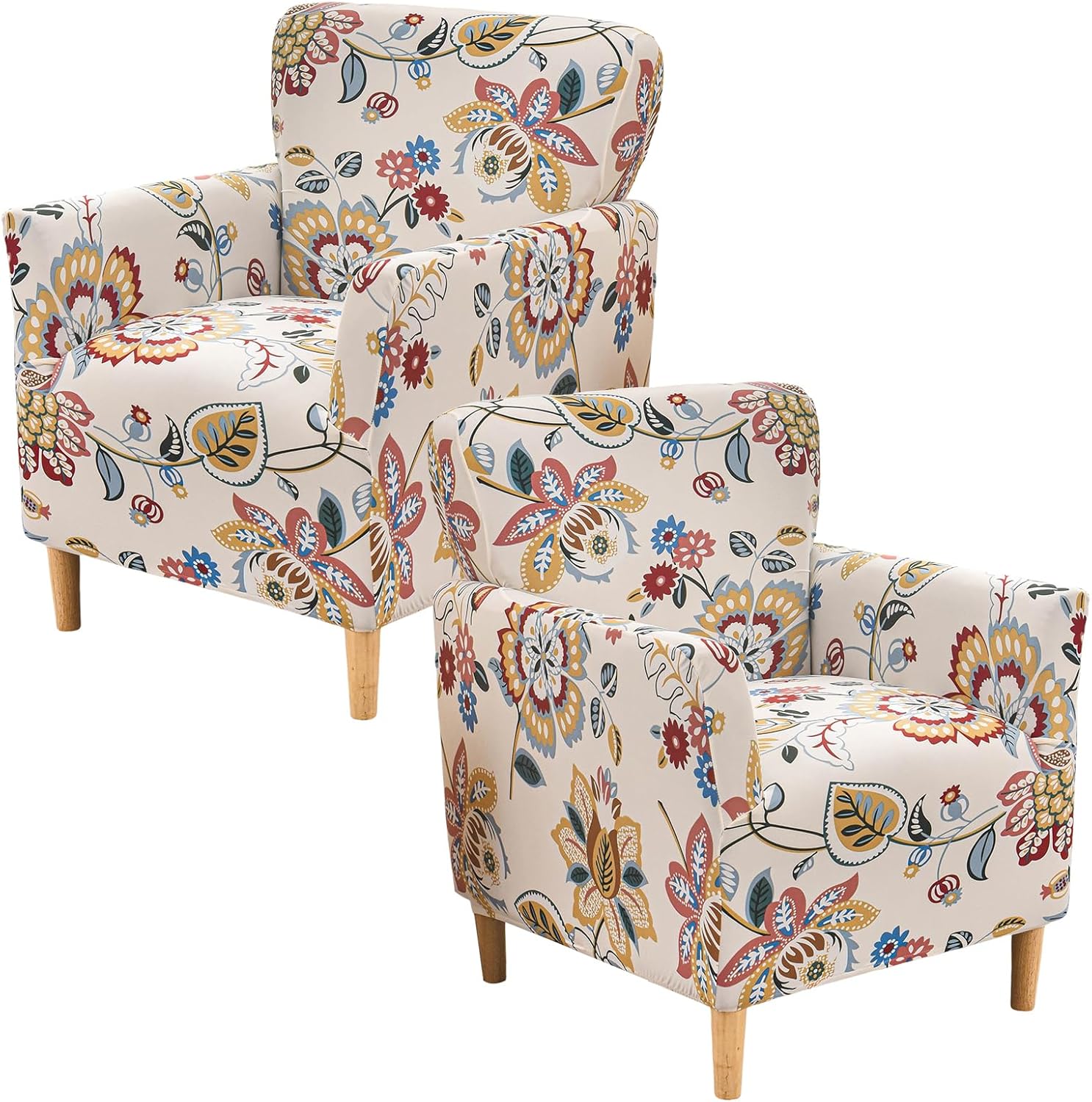 Printed Banquet Armchair Slipcovers Soft Chair Covers Armchair 1-Piece Stretch Chair Covers for Living Room Nonslip Outdoor Armchair Slipcover Kids Pets Friendly Furniture Protector,01