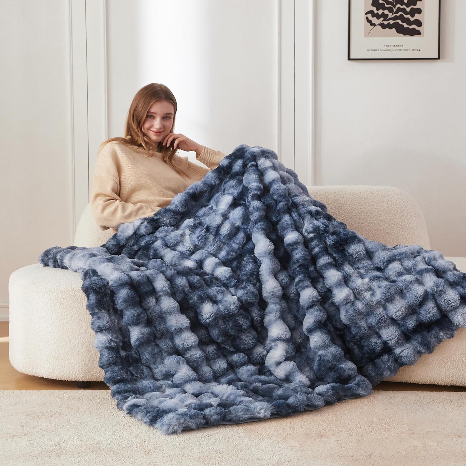 Fur Throw Blanket for Couch