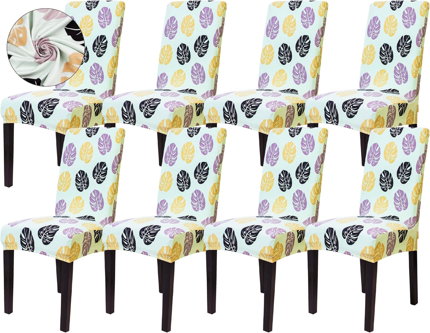 Sufdari Dining Chair Covers,Kitchen Cover,Parsons Slipcover,Spandex Protectors for Room Stretch Chairs Cover Set of 4 -Gray