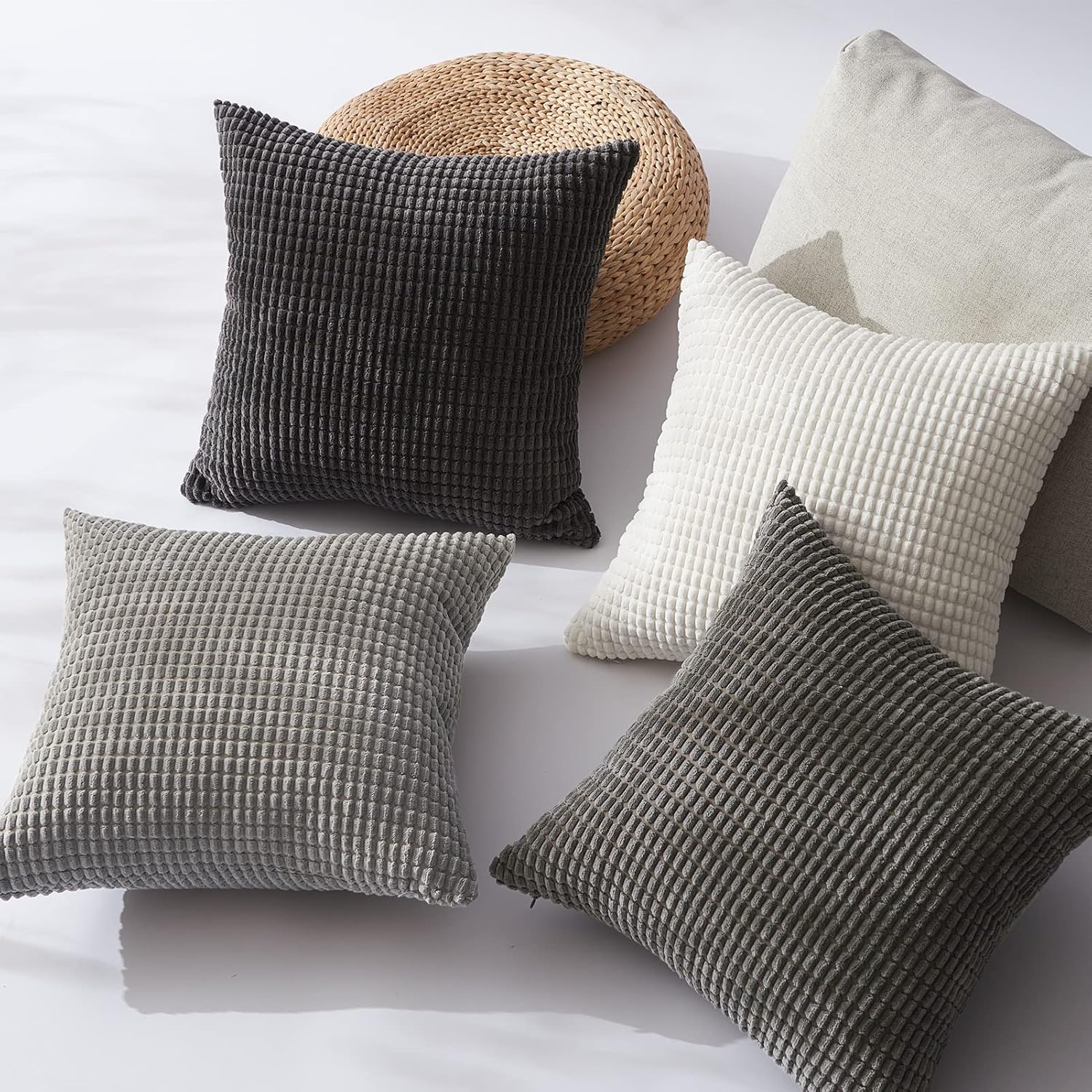 Grey Couch Pillow Covers for Living Room