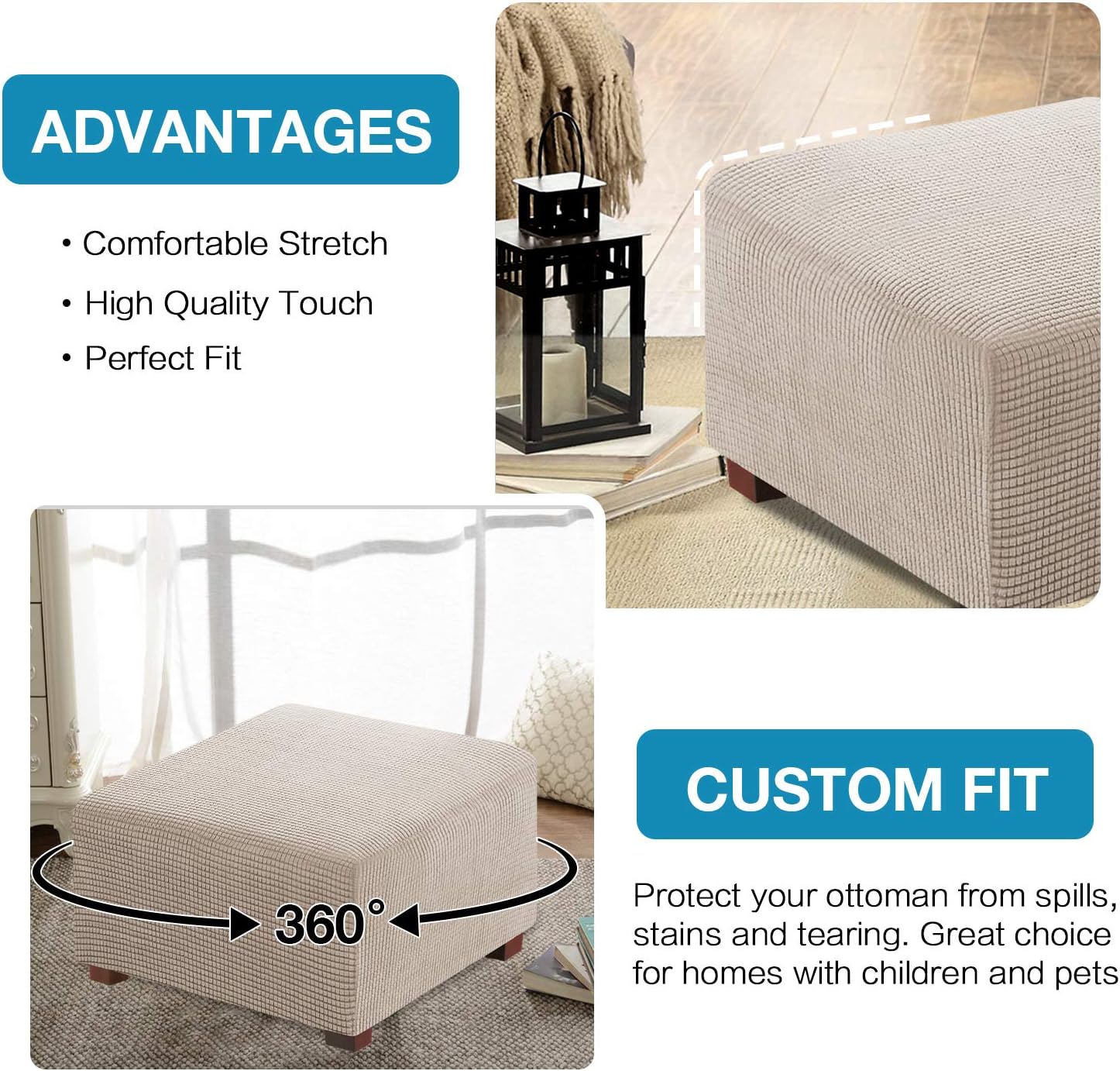 Square Ottoman Slipcovers