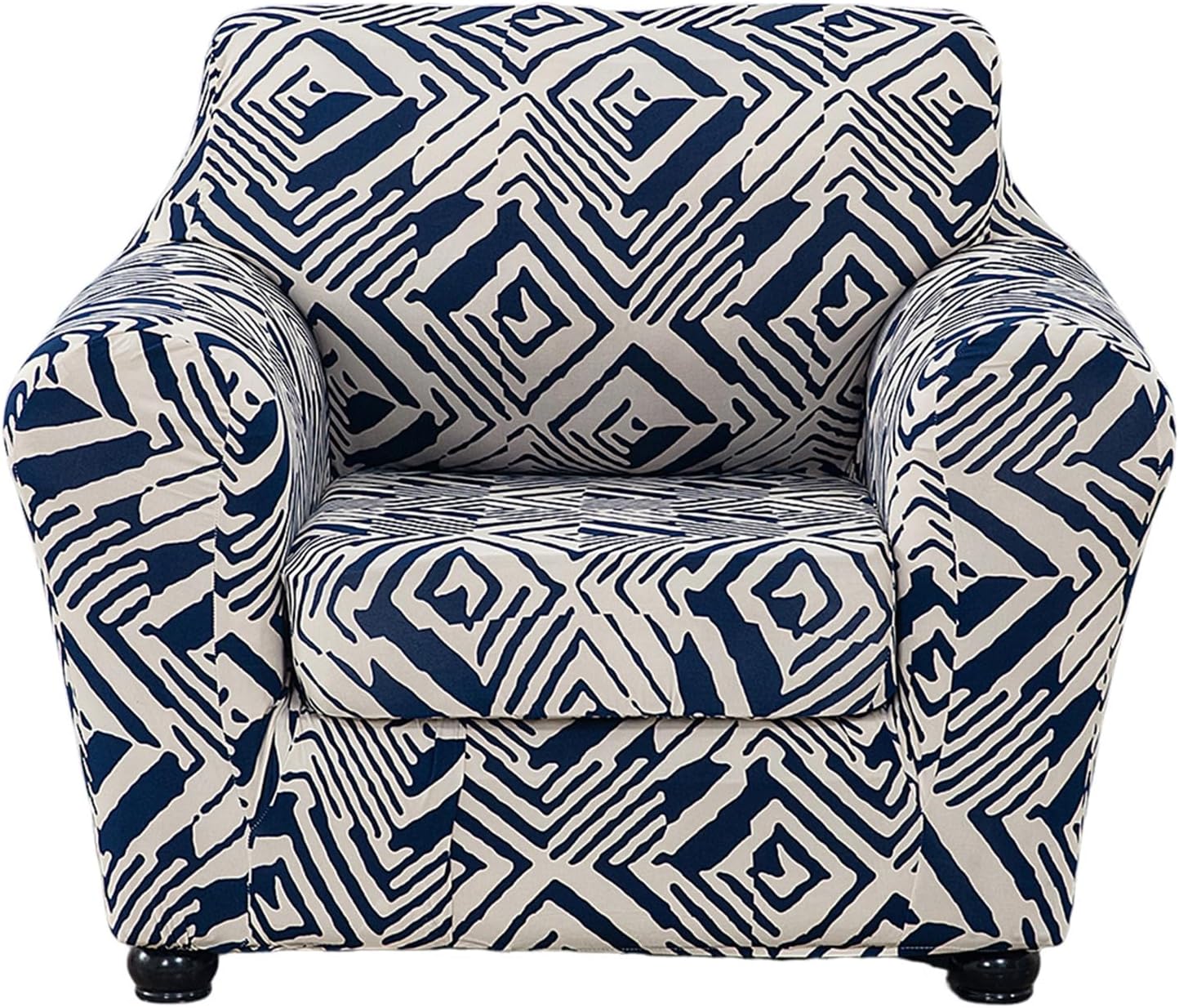 KRFOONN 2 Piece Chair Covers Printed Sofa Covers Couch Covers Washable Armchair Sofa Couch Slipcover Furniture Protector with Elastic Bottom for Living Room (Armchair, 23), Small