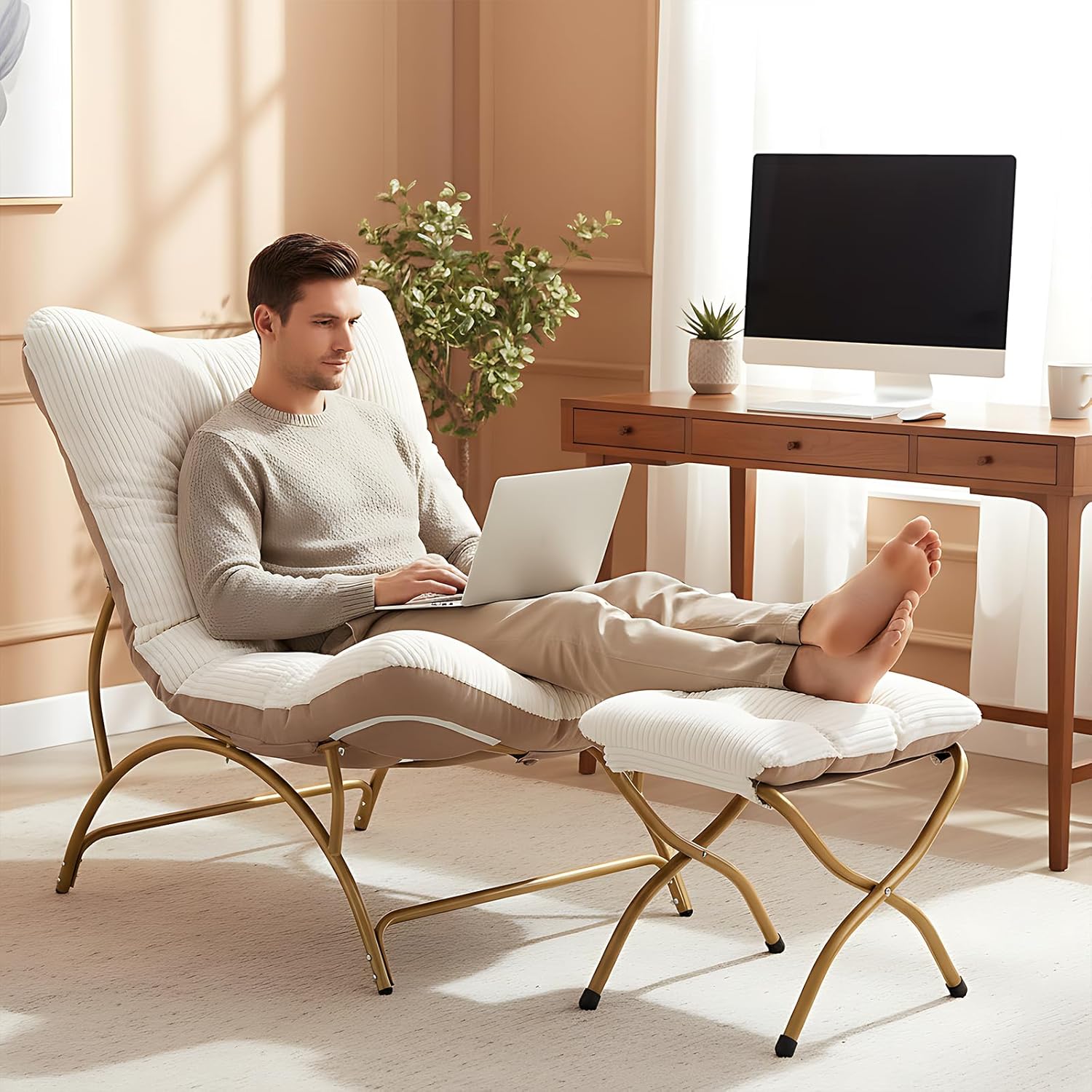 Accent Chair with Ottoman