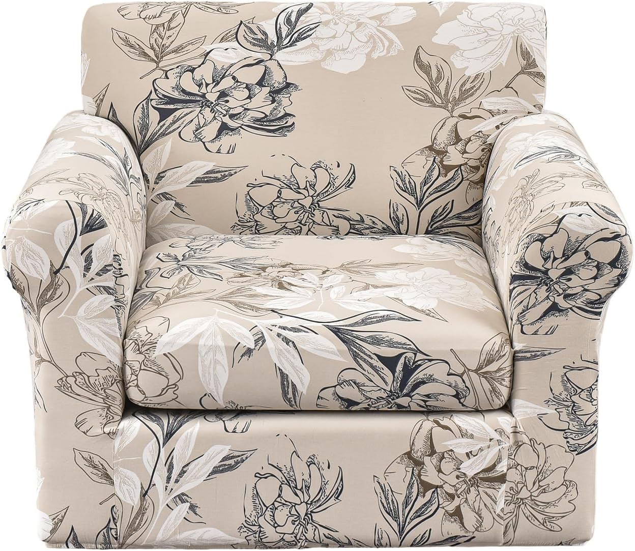 KRFOONN 2 Piece Chair Covers Printed Sofa Covers Couch Covers Washable Armchair Sofa Couch Slipcover Furniture Protector with Elastic Bottom for Living Room (Armchair, 23), Small