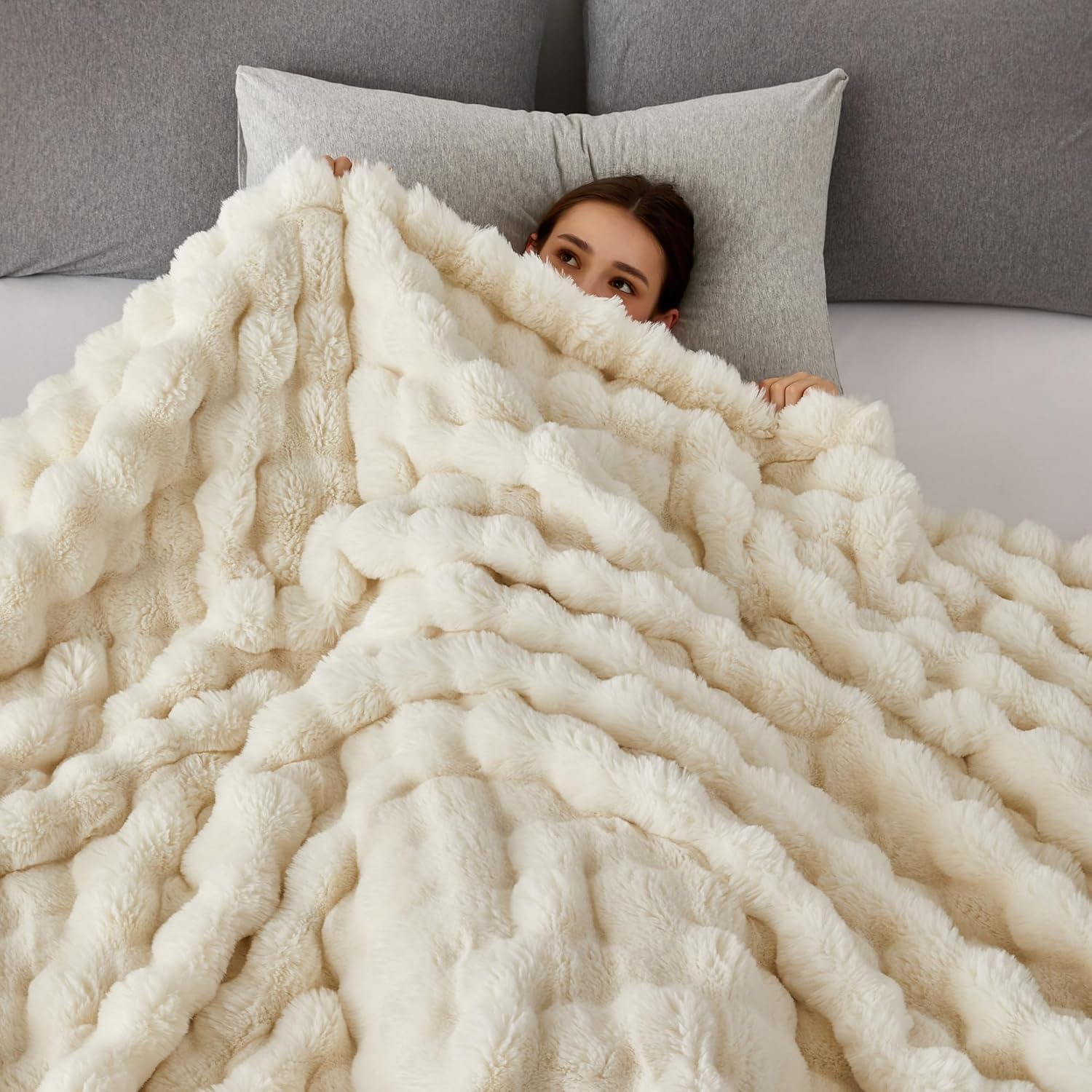 Fur Throw Blanket for Couch