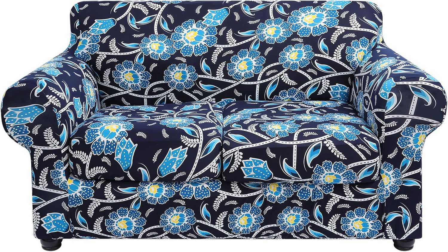 hyha Couch Covers, Chair/Sofa Covers, Floral Pattern, Stretch, Printed, 2 Pieces, Armchair Slipcover, Separate Couch Cushion Slipcover, Furniture Protector for Dogs(Armchair, Paisley Floral)